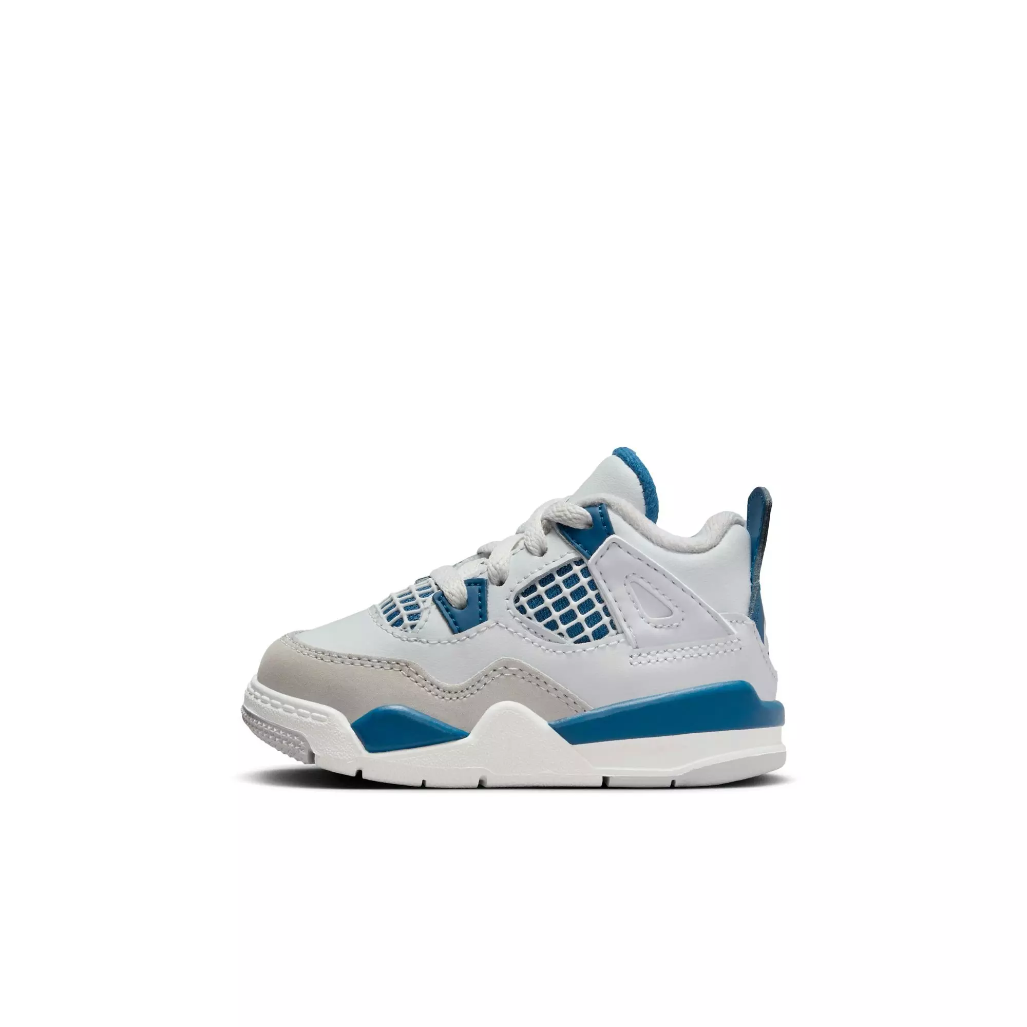 Jordan 4 Retro "Industrial Blue" Toddler Kids' Shoe - OFF WHITE/MILITARY BLUE/NEUTRAL GREY
