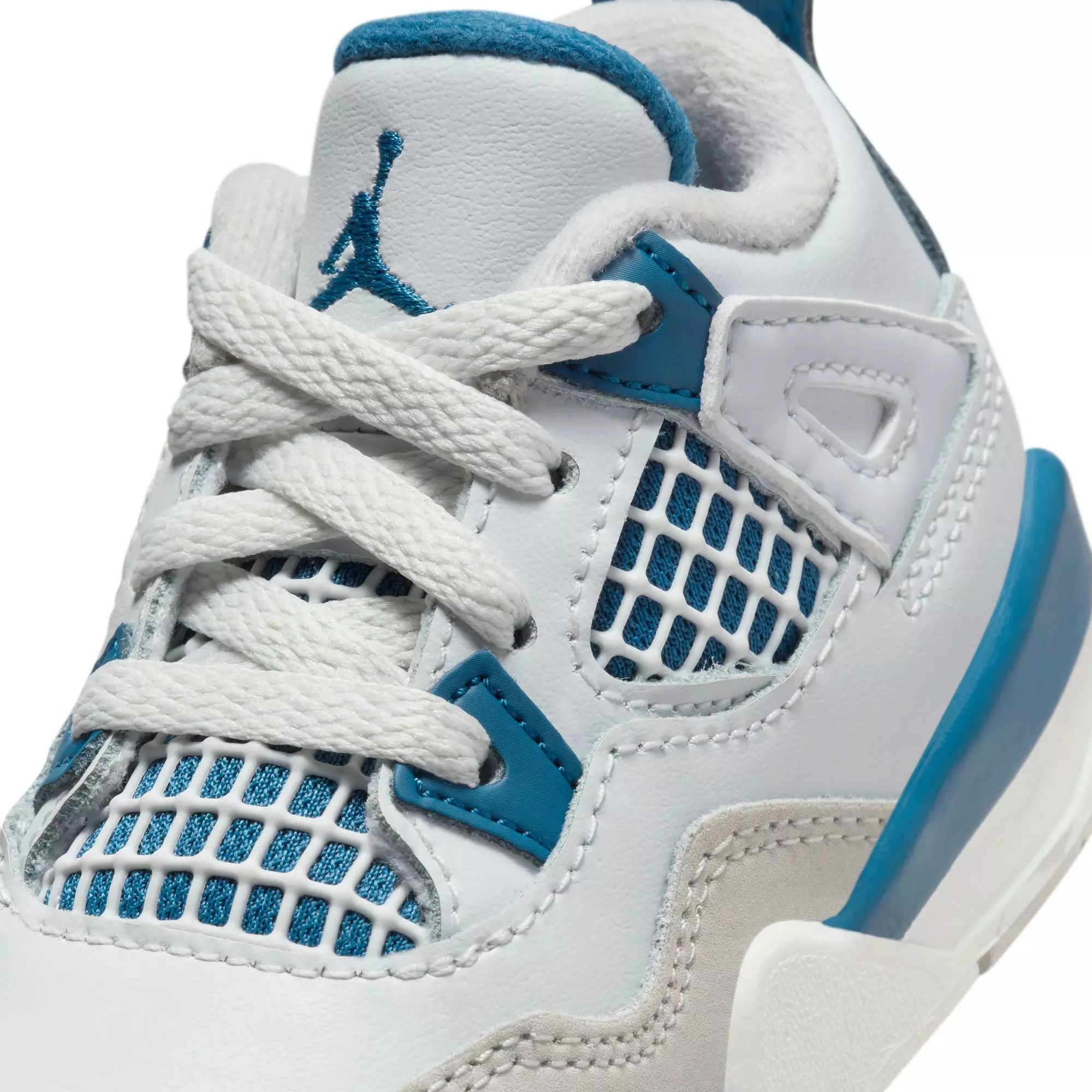 Jordan 4 Retro "Industrial Blue" Toddler Kids' Shoe - OFF WHITE/MILITARY BLUE/NEUTRAL GREY