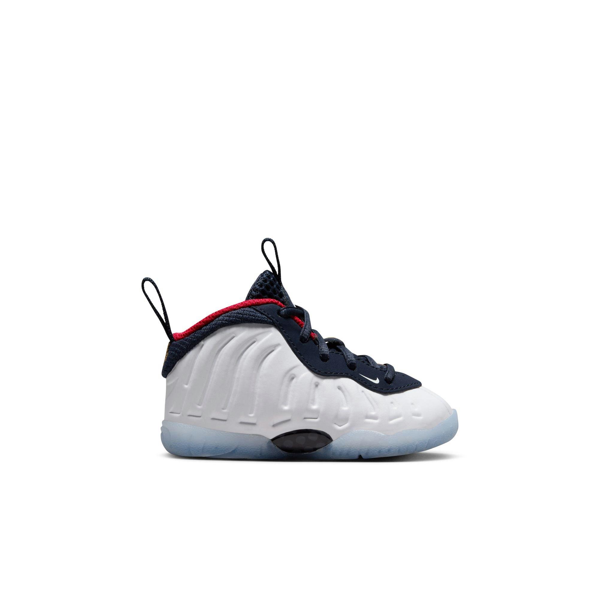 Nike Little Posite One Toddler Shoe Obsidian/White/Red | Hibbett