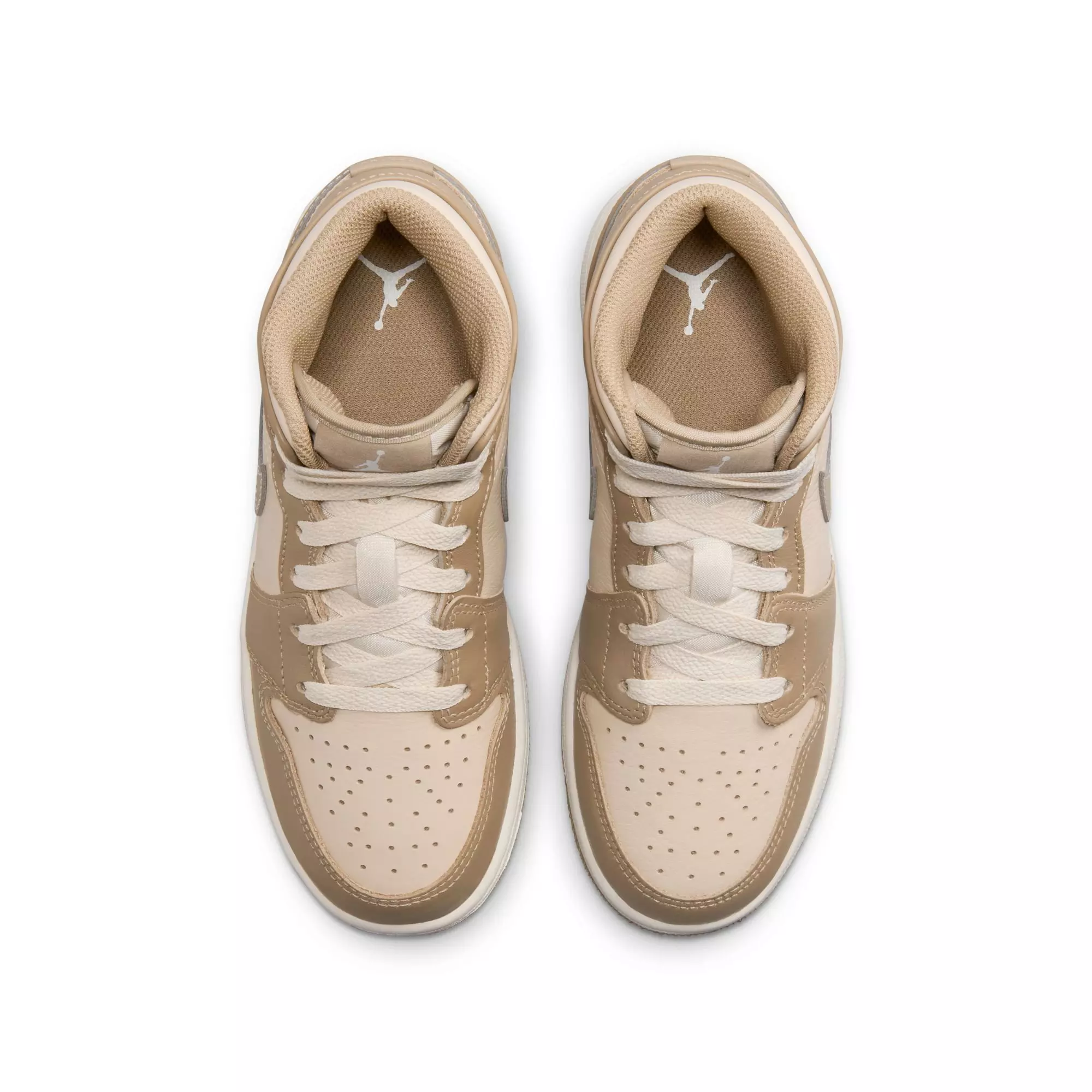 Jordan 1 Mid "Legend Lt Brown/Khaki/Phantom" Grade School Boys' Shoe - TAN