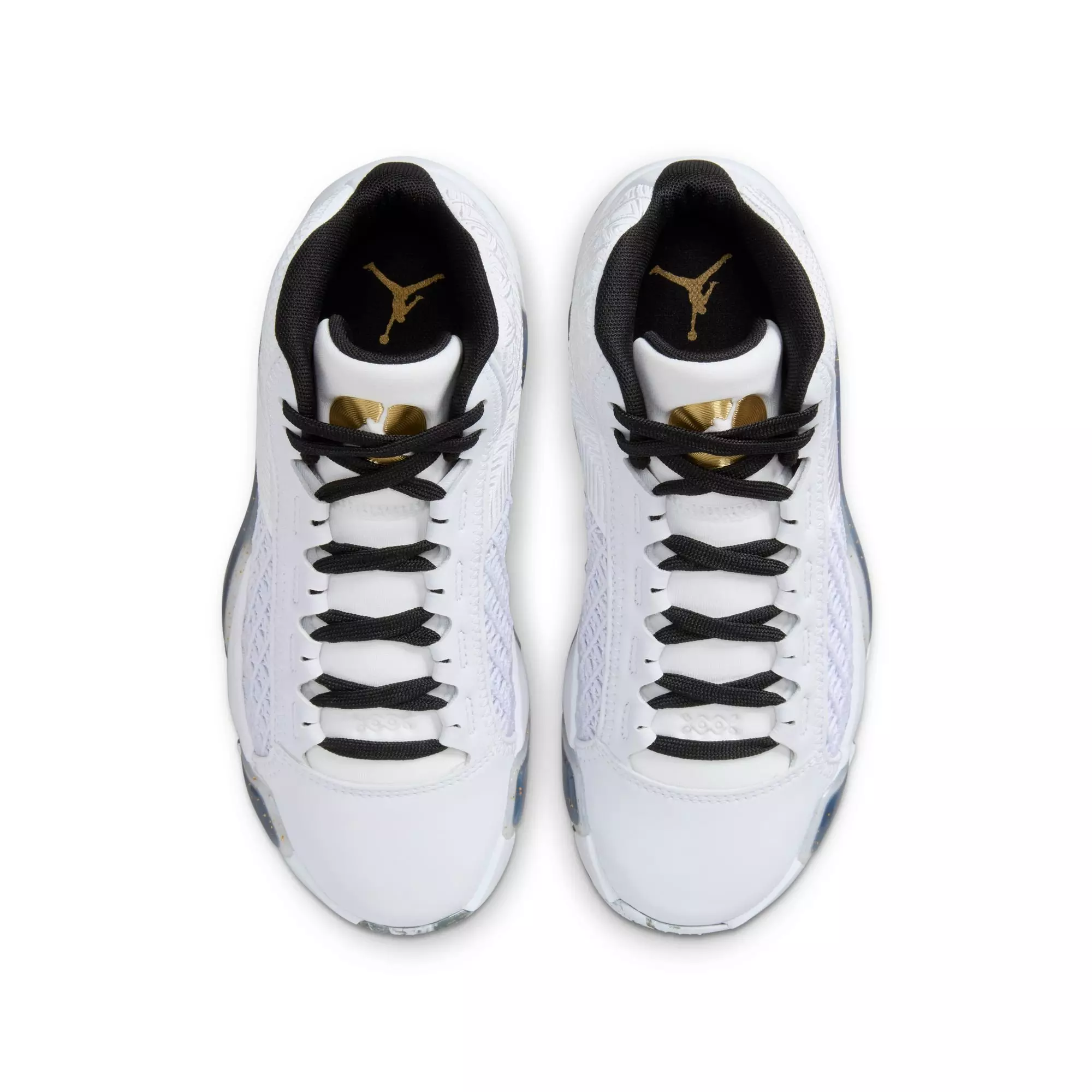 Jordan XXXVIII Low "Marble" Grade School Kids' Basketball Shoe - WHITE/METALLIC GOLD/BLACK