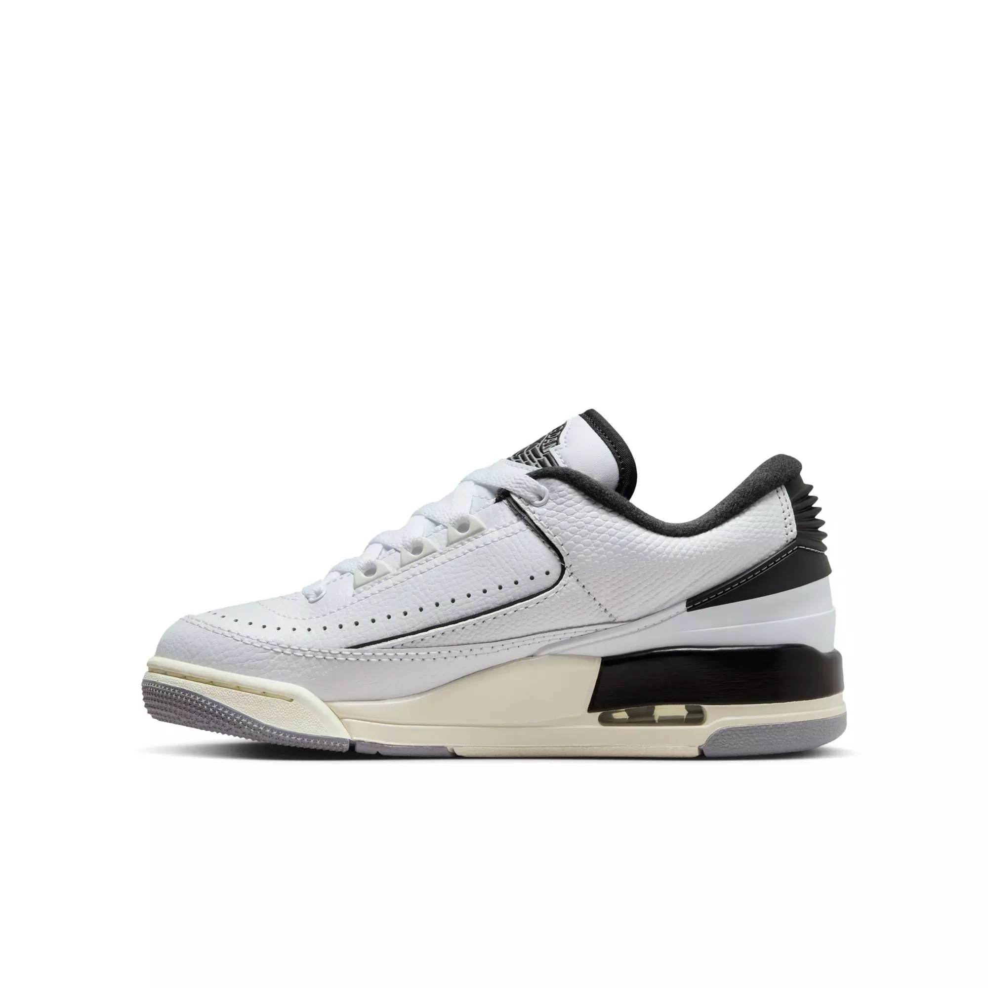 Jordan 2/3 "White/Black/Sail/Cement Grey" Grade School Boys' Shoe - WHITE/BLACK