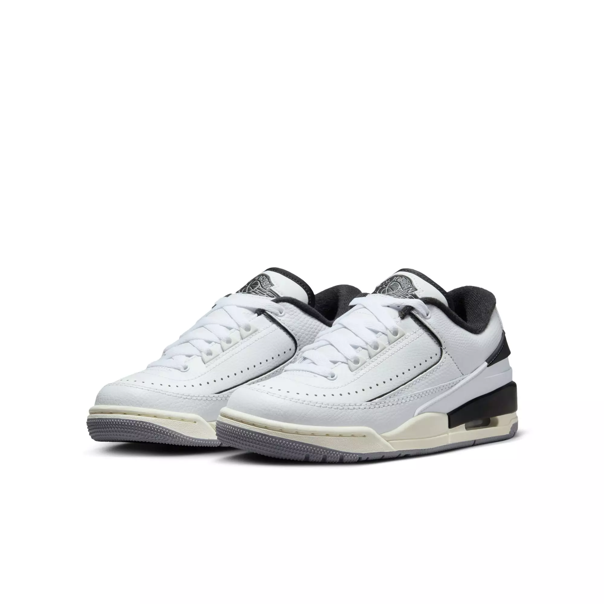 Jordan 2/3 "White/Black/Sail/Cement Grey" Grade School Boys' Shoe - WHITE/BLACK