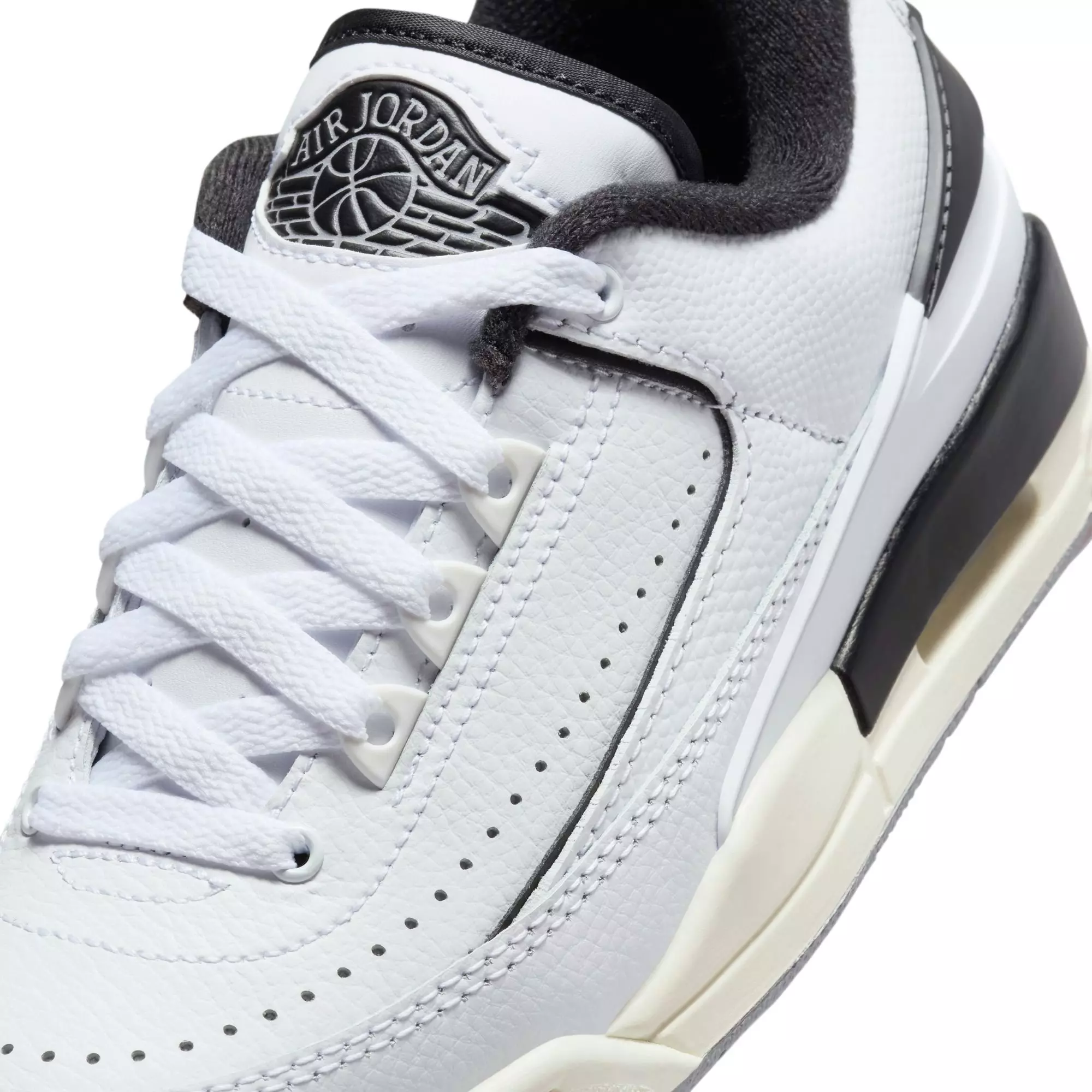 Jordan 2/3 "White/Black/Sail/Cement Grey" Grade School Boys' Shoe - WHITE/BLACK