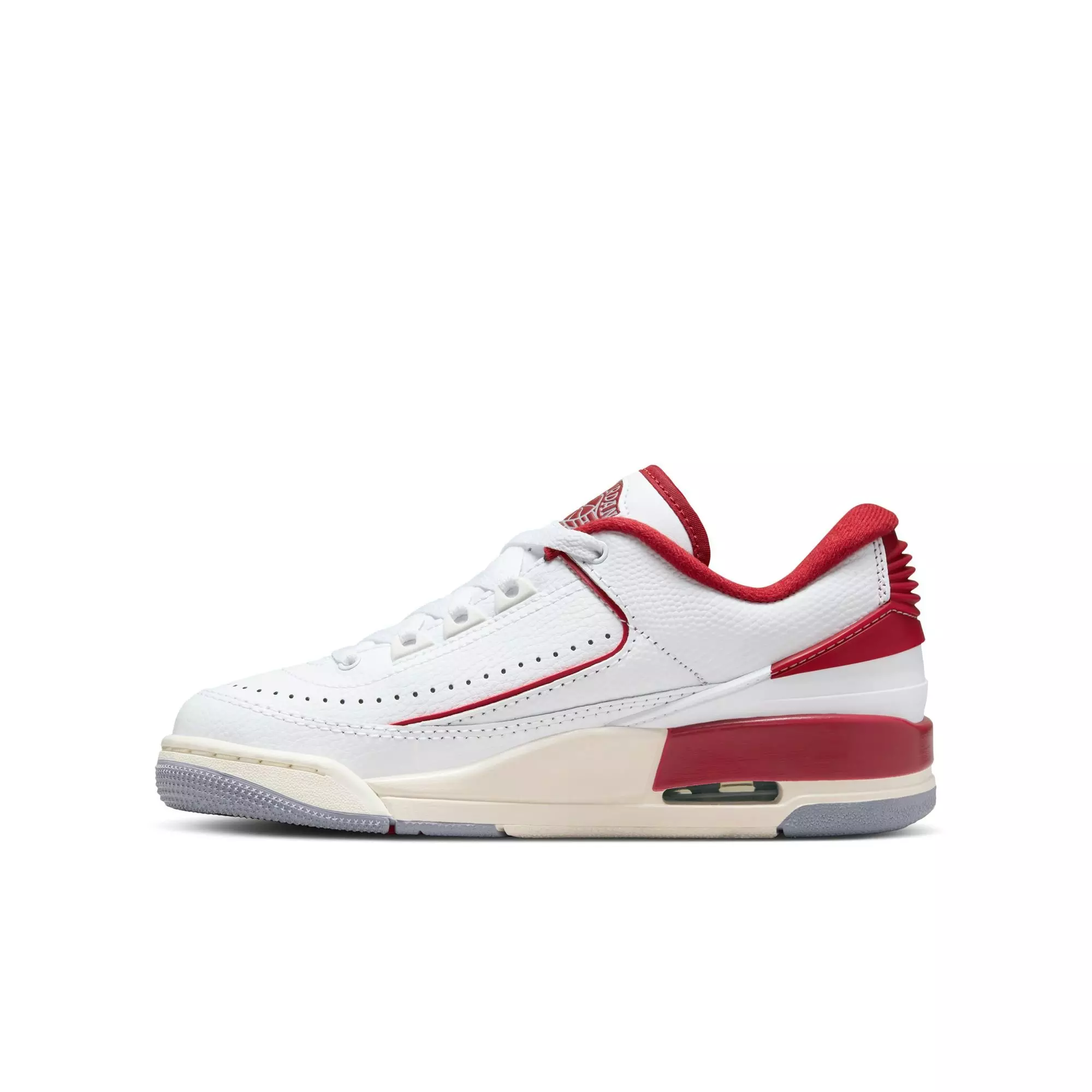 Jordan 2/3 "White/Varsity Red/Sail/Cement Grey" Grade School Boys' Shoe - WHITE/RED
