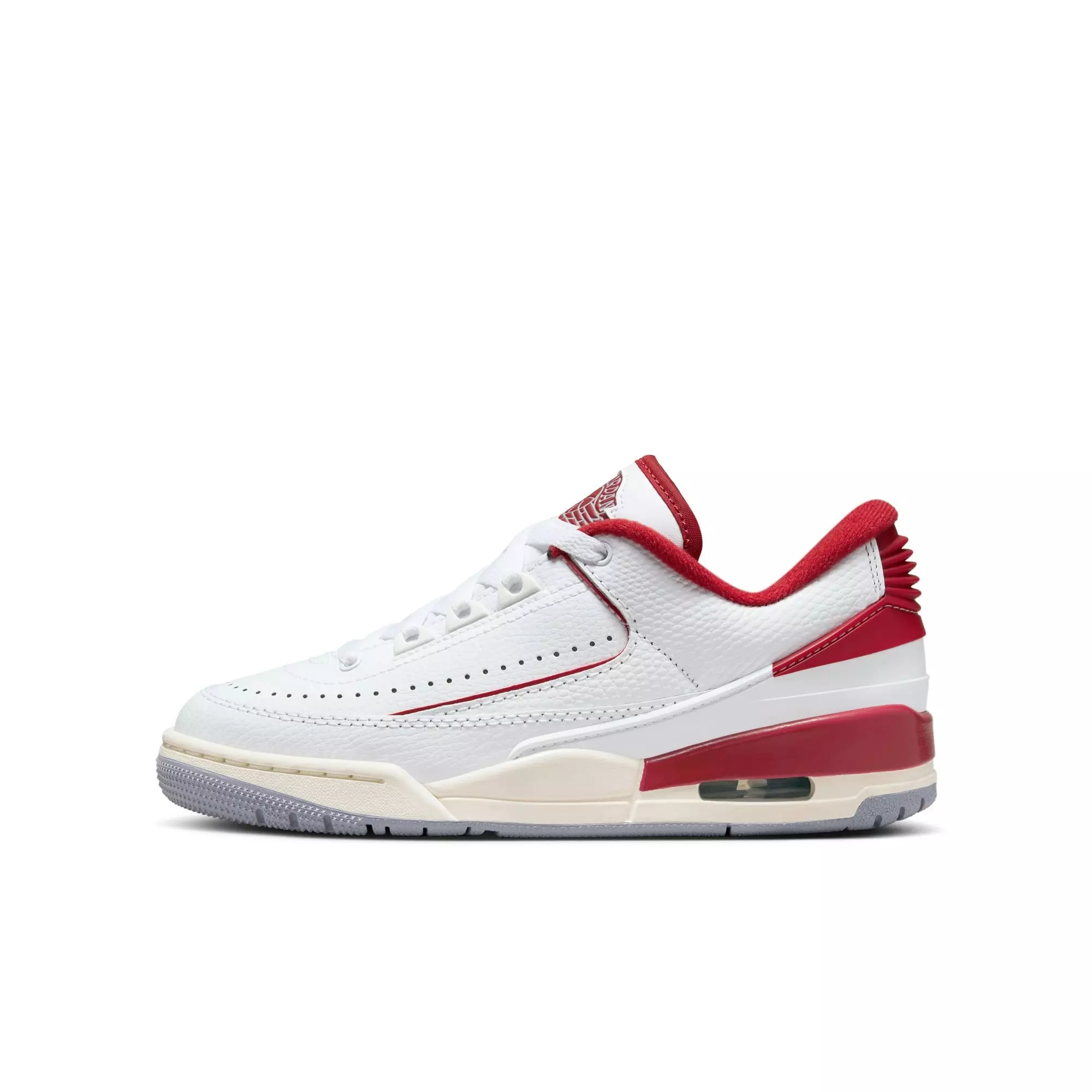 Jordan 2/3 "White/Varsity Red/Sail/Cement Grey" Grade School Boys' Shoe - WHITE/RED