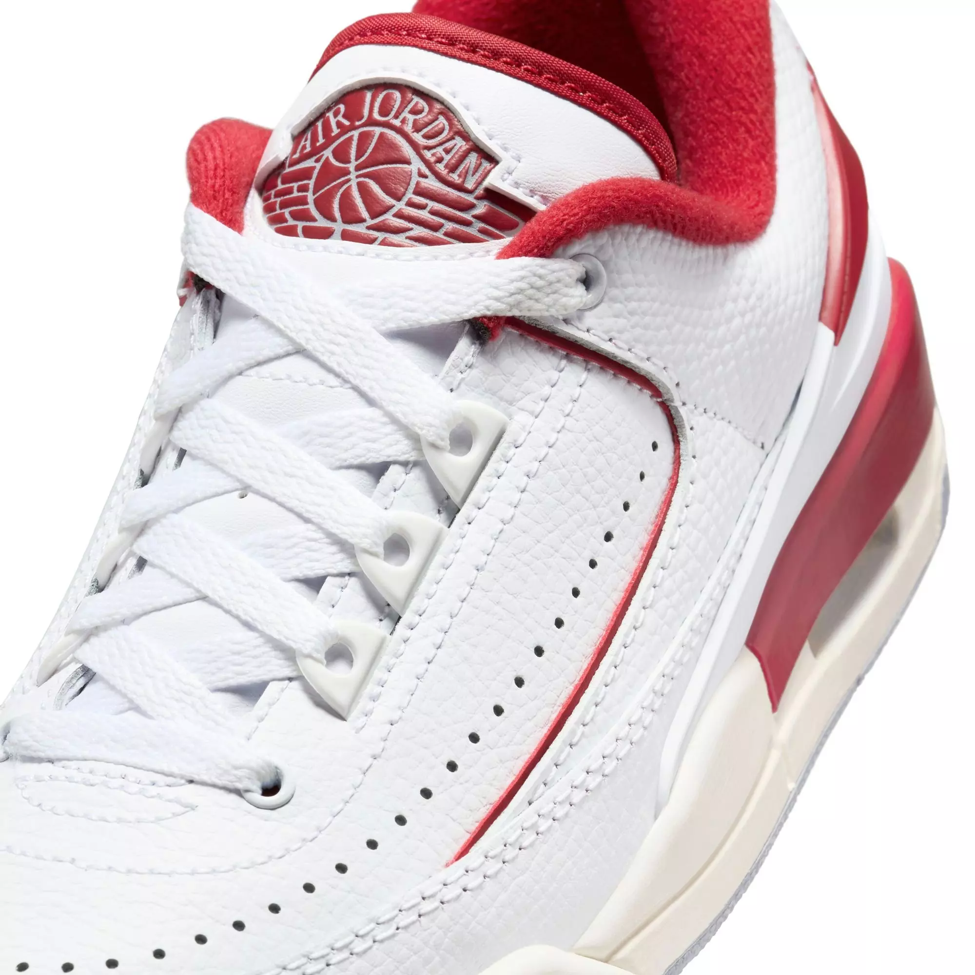 Jordan 2/3 "White/Varsity Red/Sail/Cement Grey" Grade School Boys' Shoe - WHITE/RED