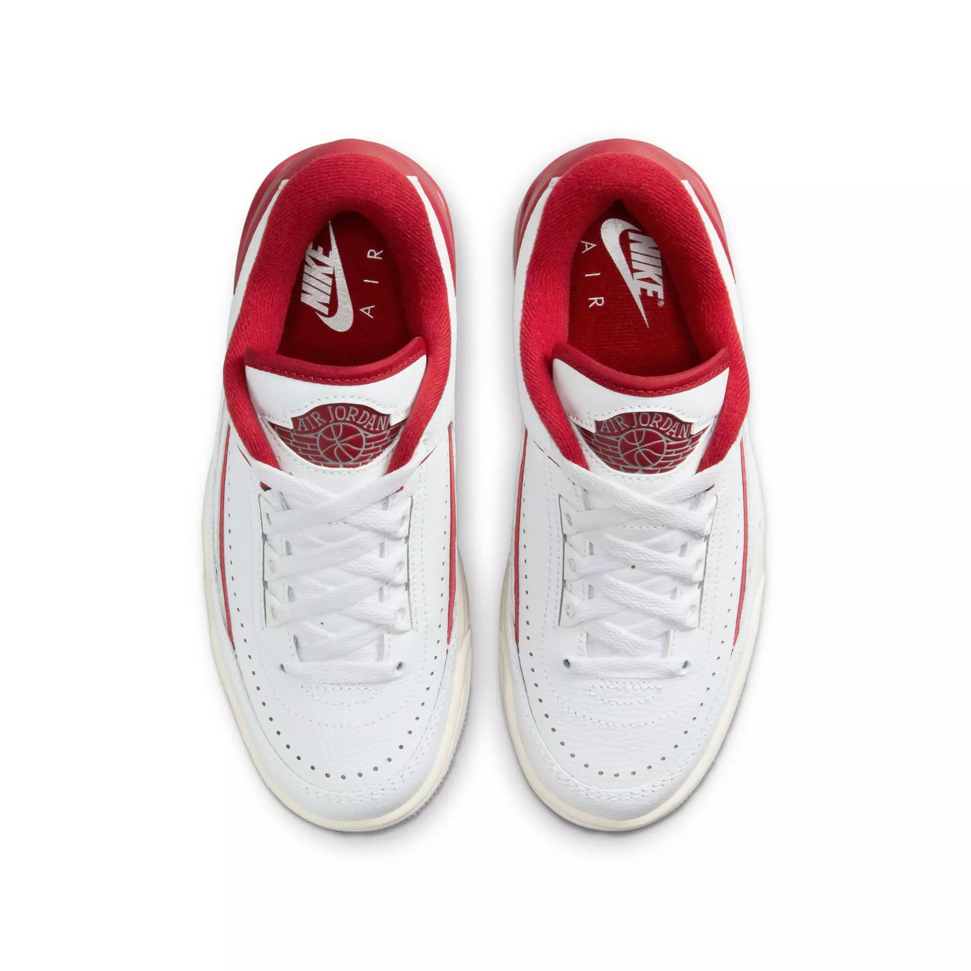 Jordan 2/3 "White/Varsity Red/Sail/Cement Grey" Grade School Boys' Shoe - WHITE/RED