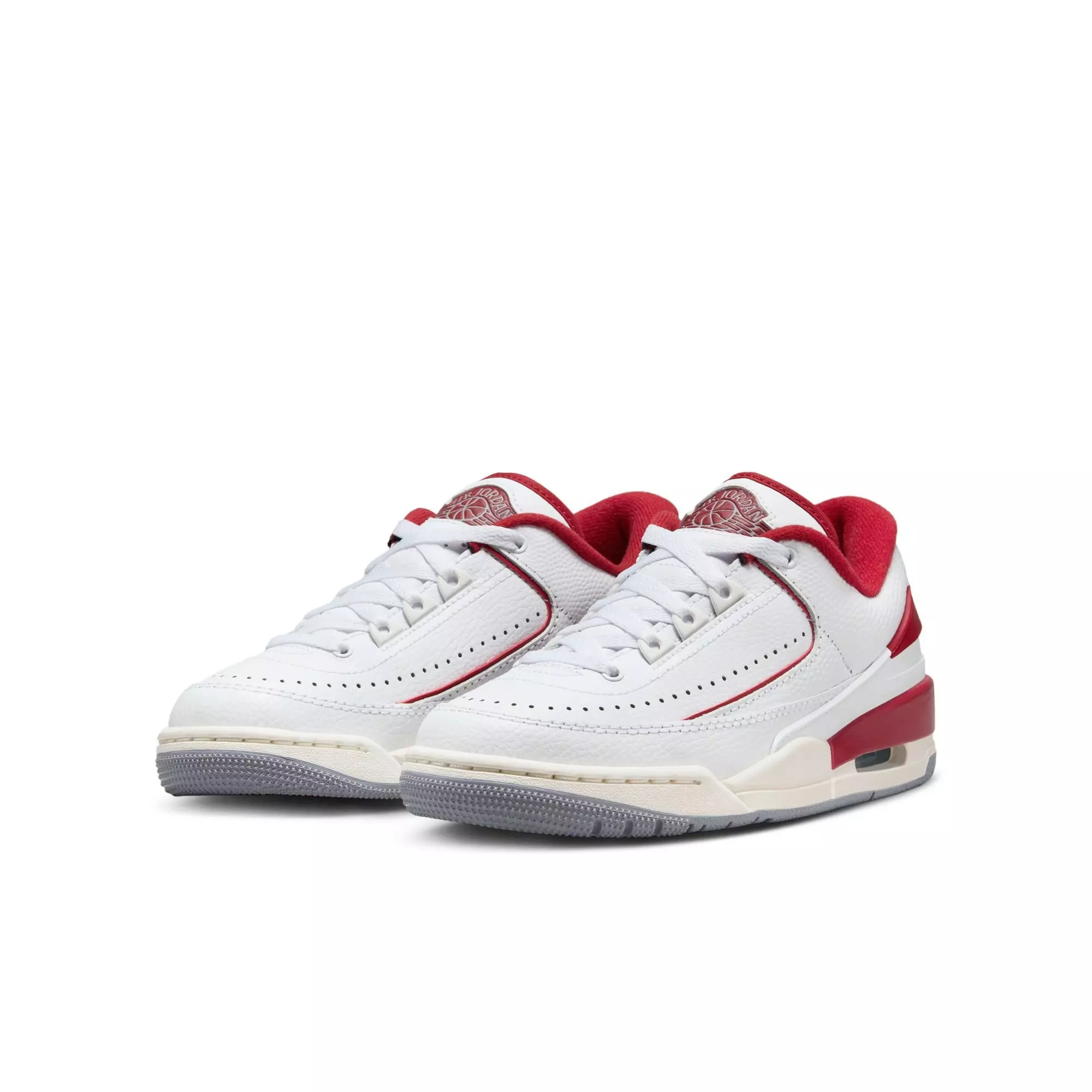 Jordan 2/3 "White/Varsity Red/Sail/Cement Grey" Grade School Boys' Shoe - WHITE/RED