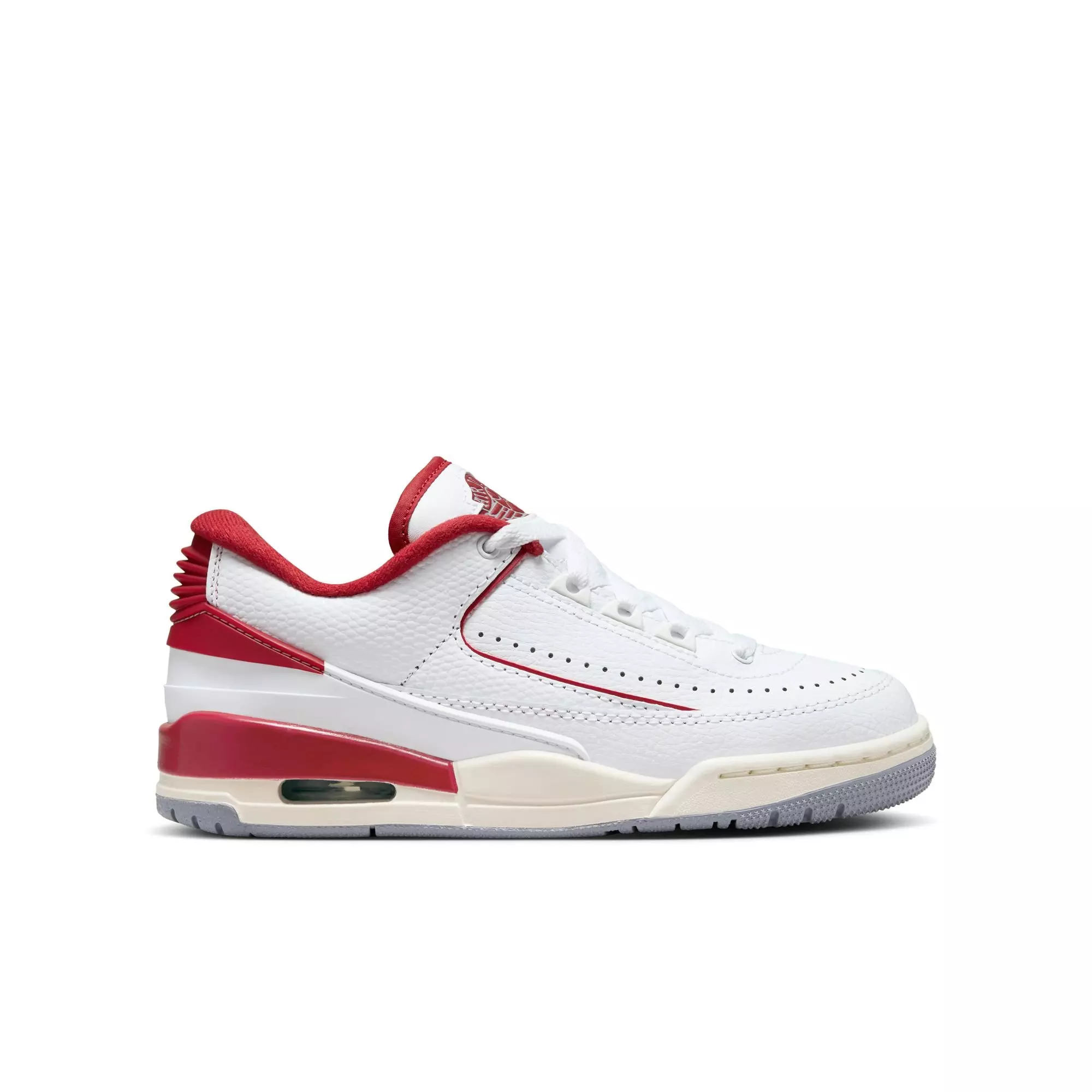 Jordan 2/3 "White/Varsity Red/Sail/Cement Grey" Grade School Boys' Shoe - WHITE/RED