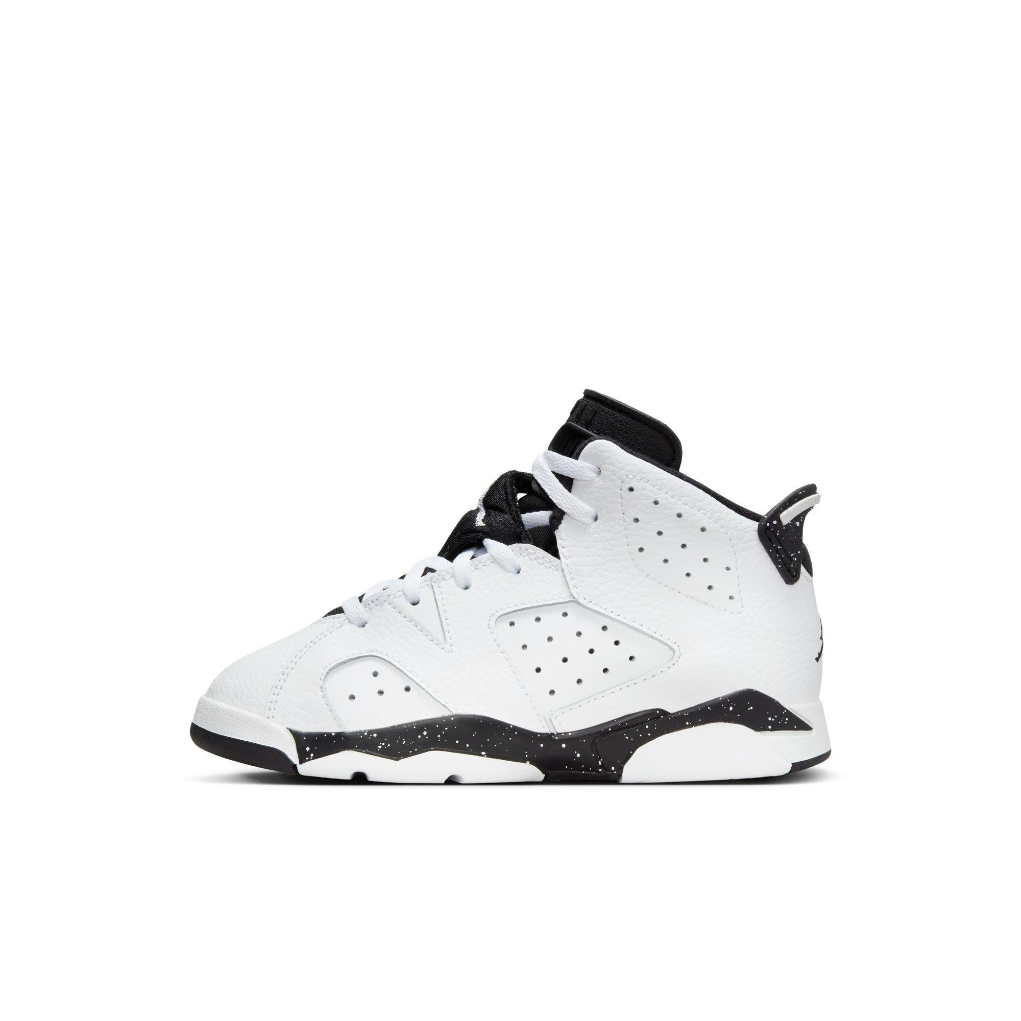 Jordan 6 Retro "White/Black" Preschool Kids' Shoe - WHITE/BLACK Thumbnail View 6