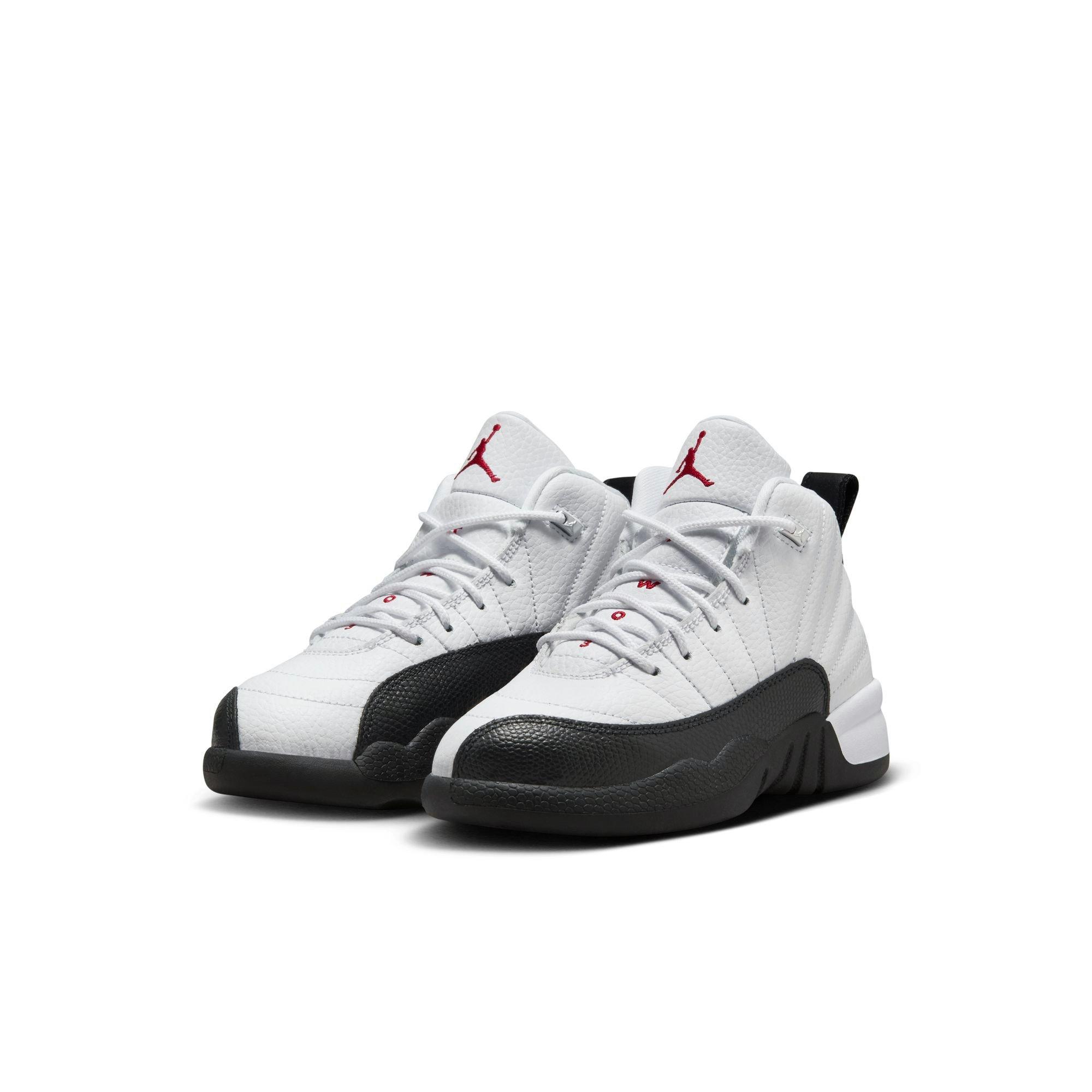 Jordan 12 Retro "Taxi Flip" Preschool Kids' Shoe - WHITE/GYM RED/BLACK Thumbnail View 3