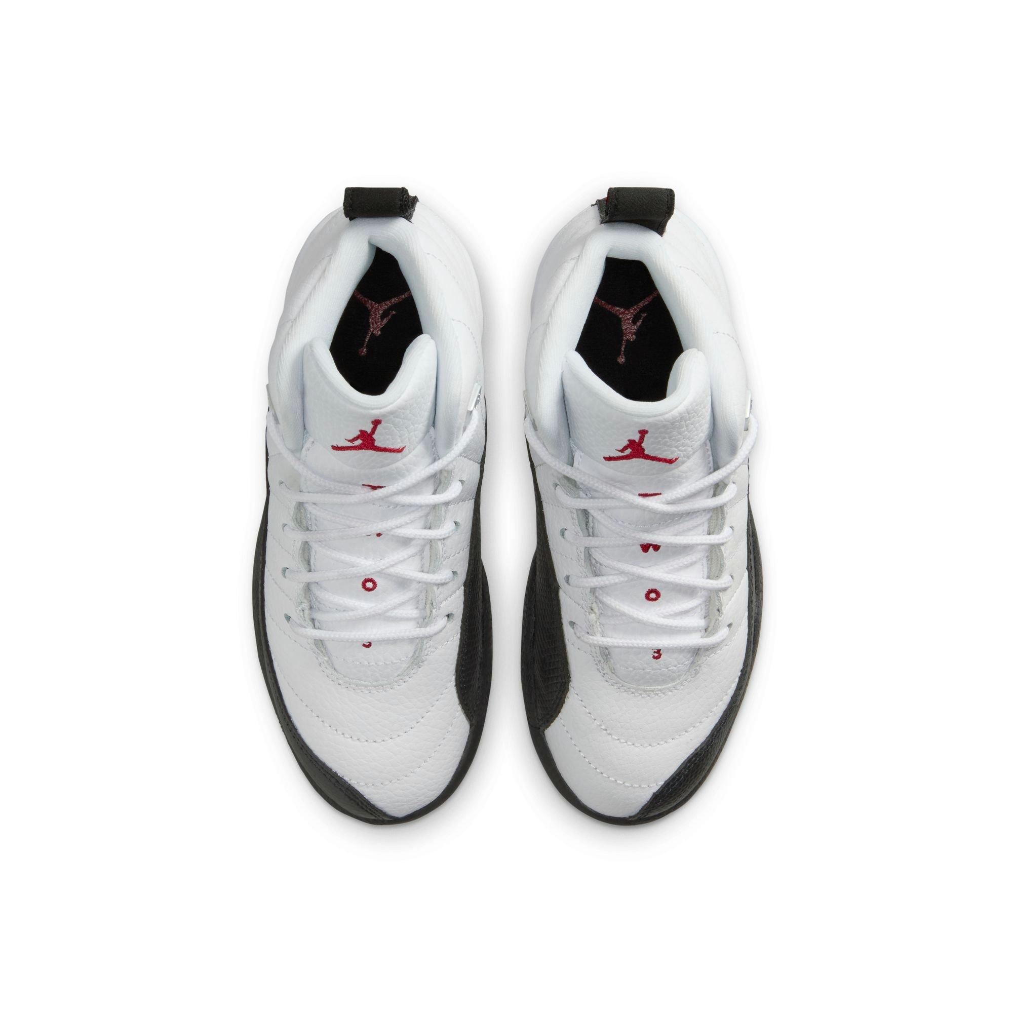 Jordan 12 Retro "Taxi Flip" Preschool Kids' Shoe - WHITE/GYM RED/BLACK Thumbnail View 9