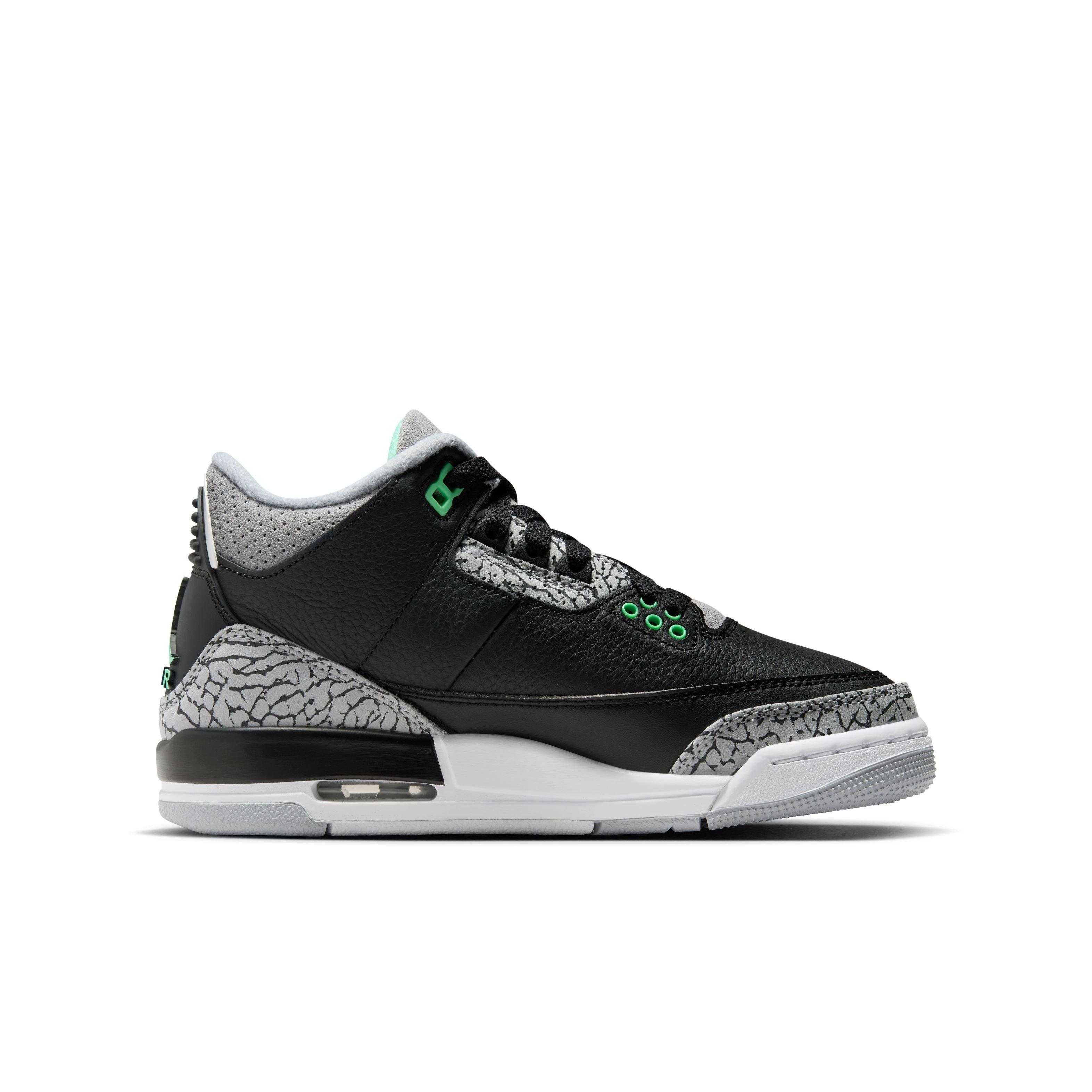 Jordan 3 Retro Grade School Kids' "Green Glow" Shoe