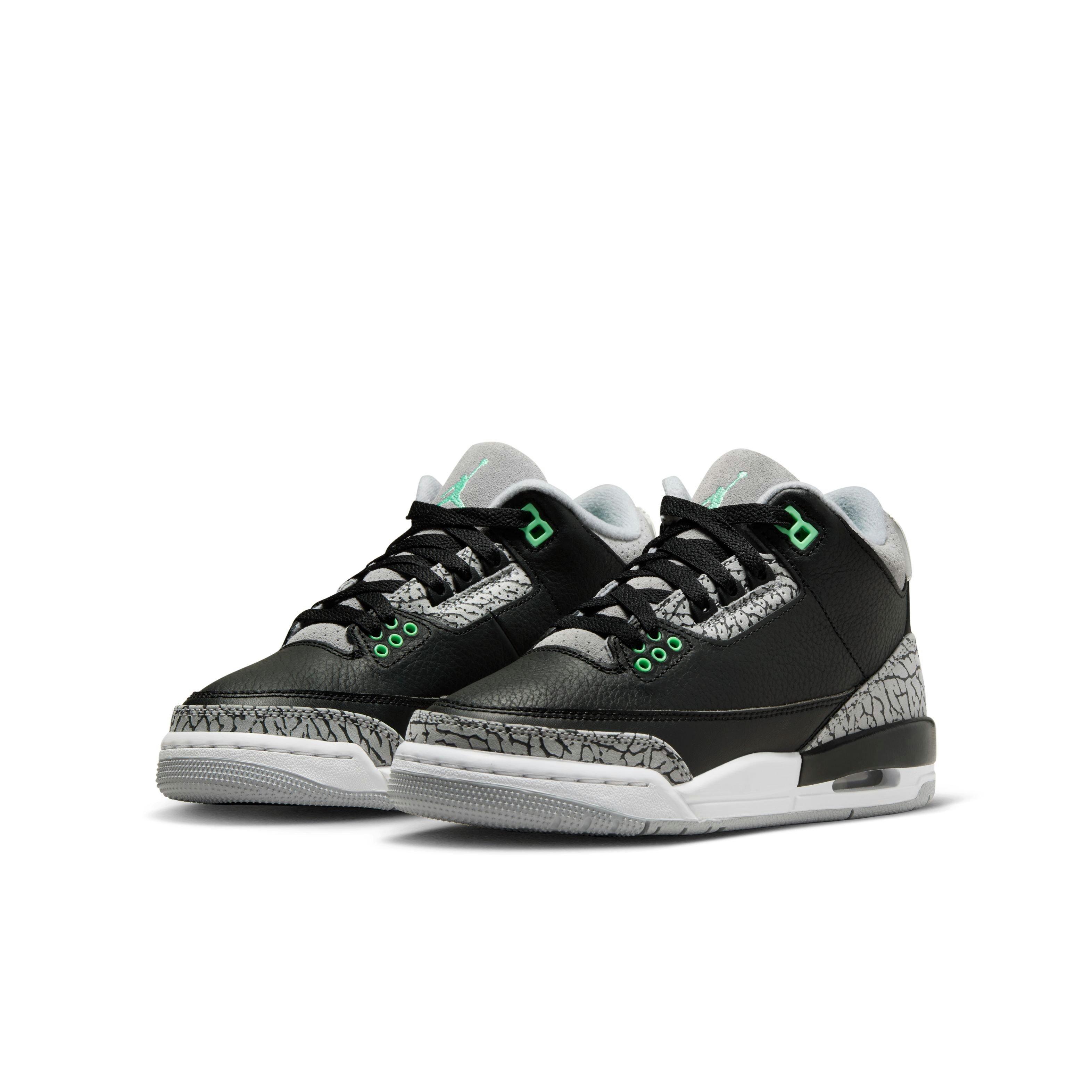 Jordan 3 Retro Grade School Kids' "Green Glow" Shoe