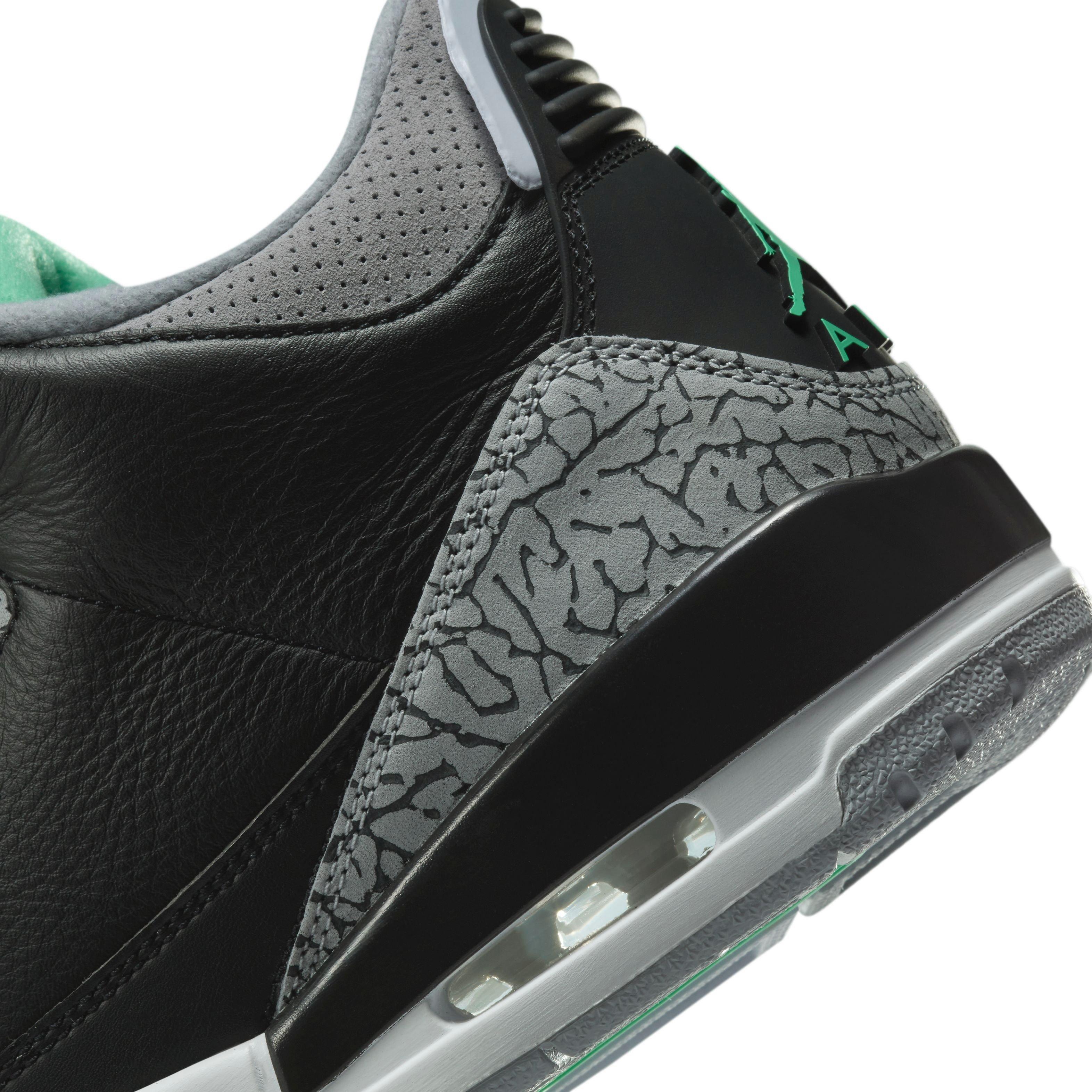 Jordan 3 Retro "Green Glow" Grade School Kids' Shoe - BLACK/GREEN GLOW/WHITE Thumbnail View 5