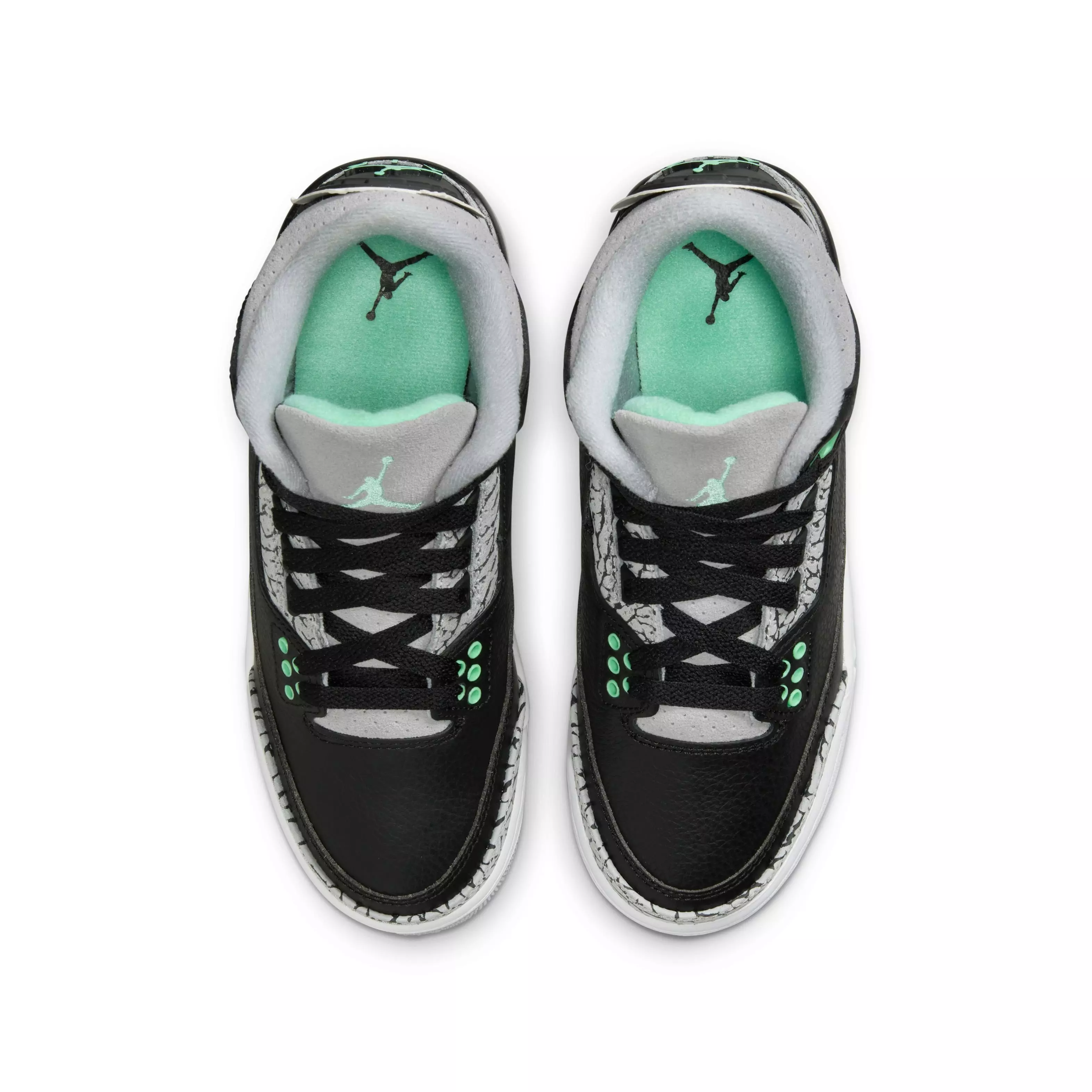 Jordan 3 Retro "Green Glow" Grade School Kids' Shoe - BLACK/GREEN GLOW/WHITE