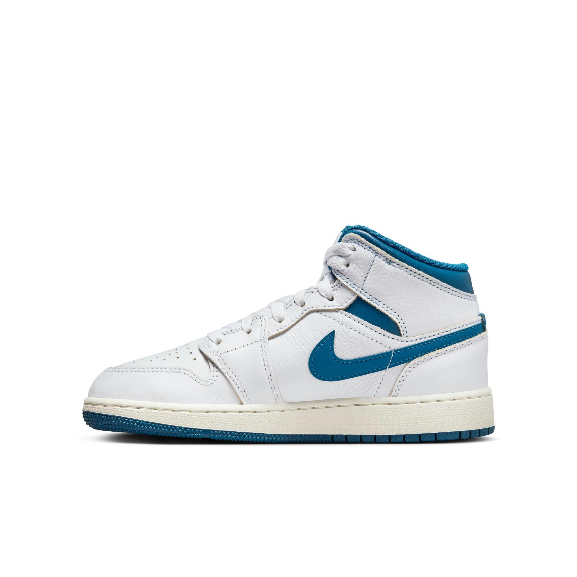 Jordan 1 Mid SE Grade School Boys' "White/Industrial Blue/Sail" Shoe