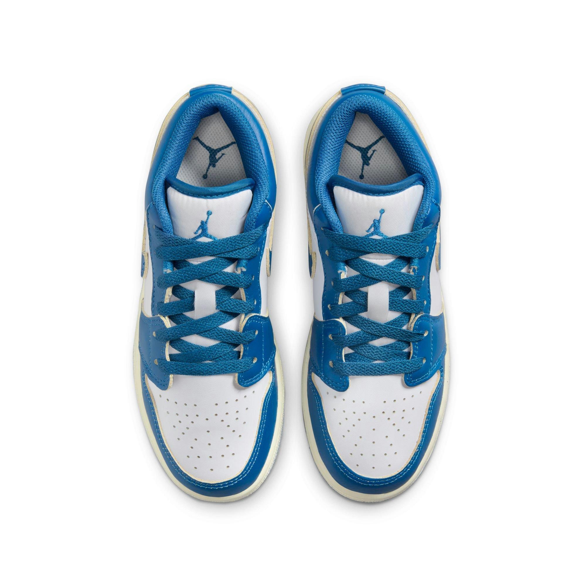 Jordan 1 Low SE Grade School Boys' "White/Industrial Blue/Blue Grey/Sail" Shoe