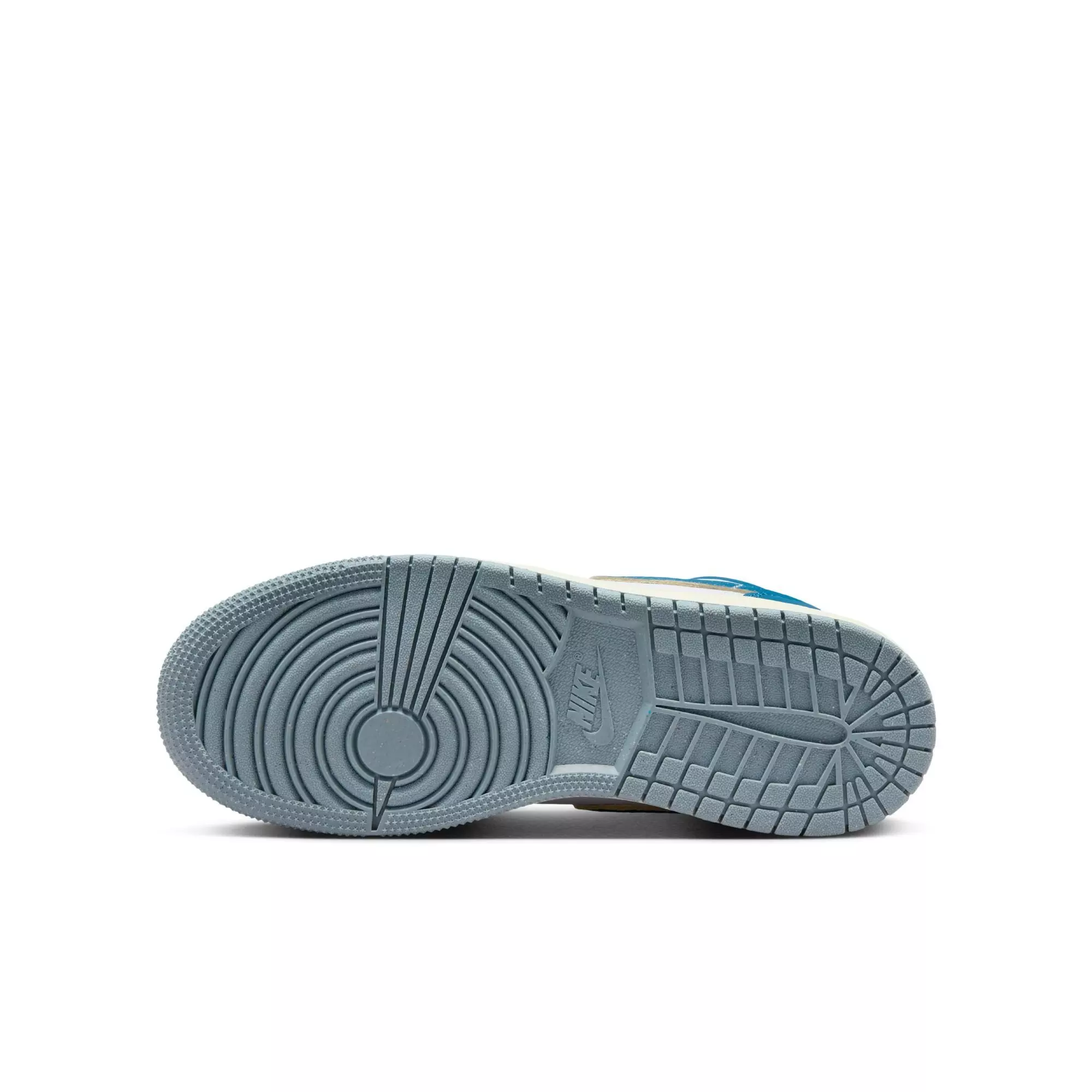 Jordan 1 Low SE "White/Industrial Blue/Blue Grey/Sail" Grade School Boys' Shoe - WHITE/BLUE