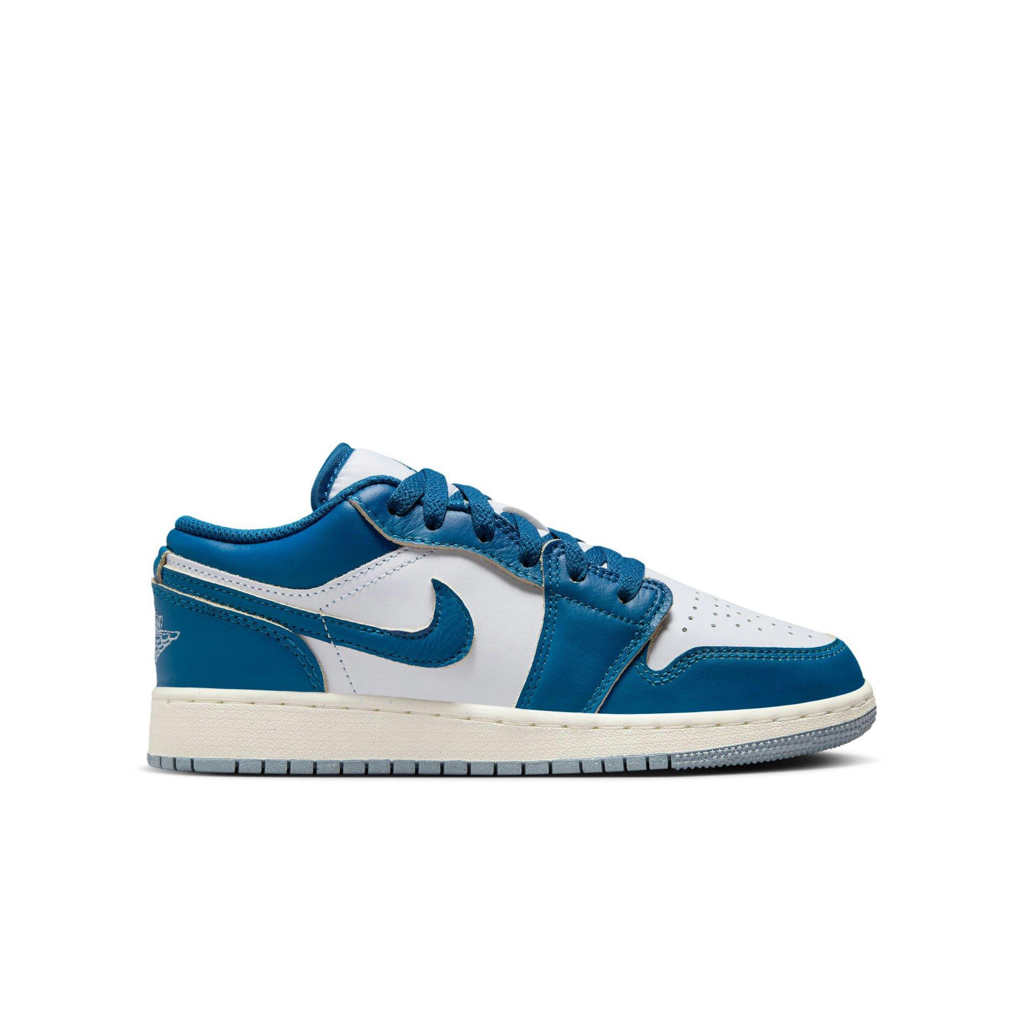 Jordan 1 Low SE Grade School Boys' "White/Industrial Blue/Blue Grey/Sail" Shoe