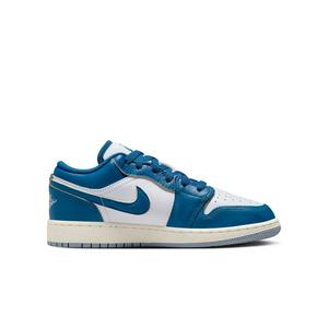 Jordan 1 Low SE "White/Industrial Blue/Blue Grey/Sail" Grade School Boys' Shoe