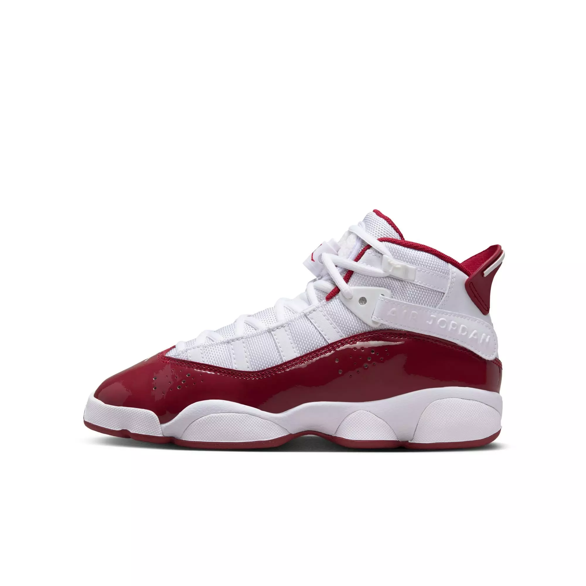 Jordan 6 Rings "White/Team Red" Grade School Boys' Shoe - WHITE/RED