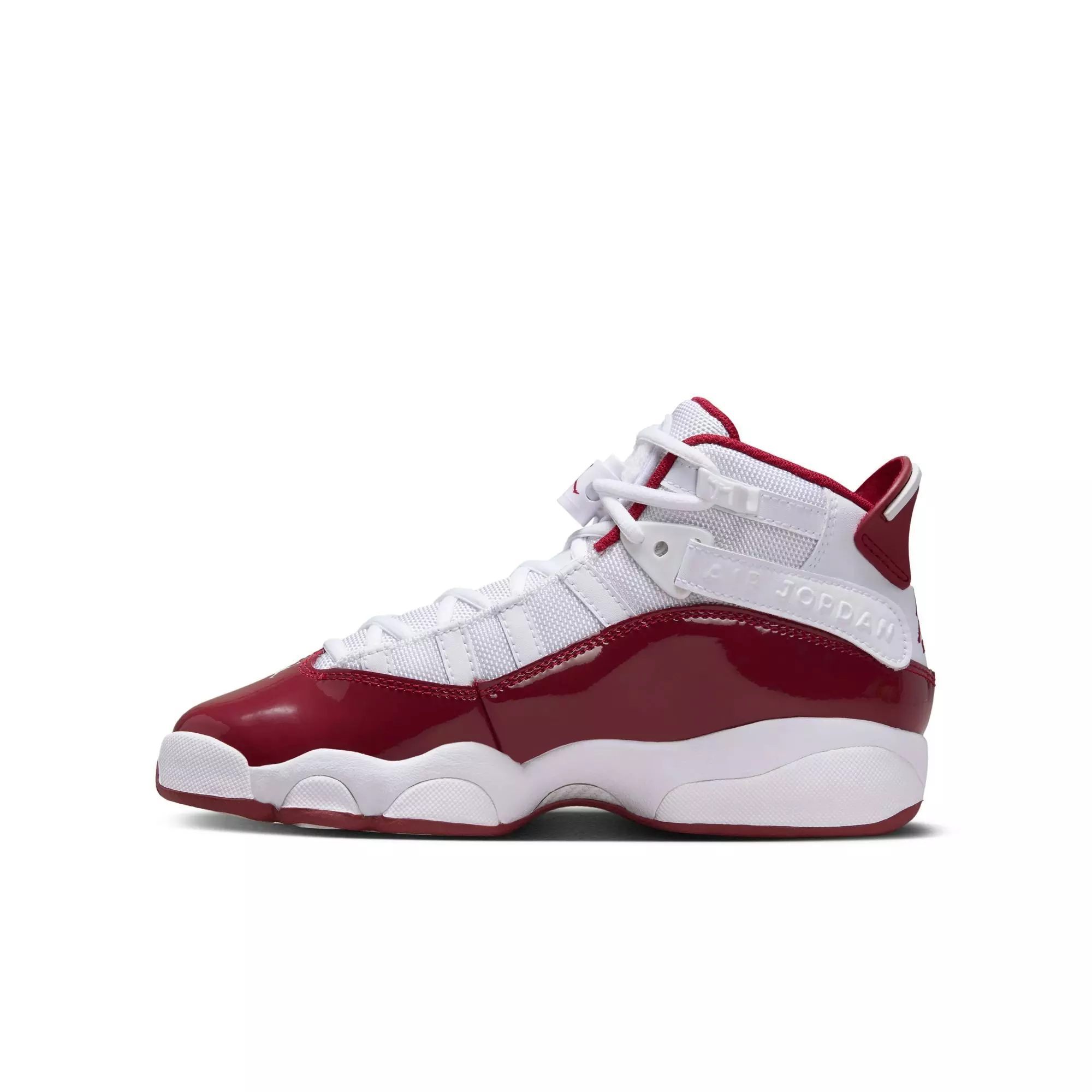 Jordan 6 Rings "White/Team Red" Grade School Boys' Shoe - WHITE/RED