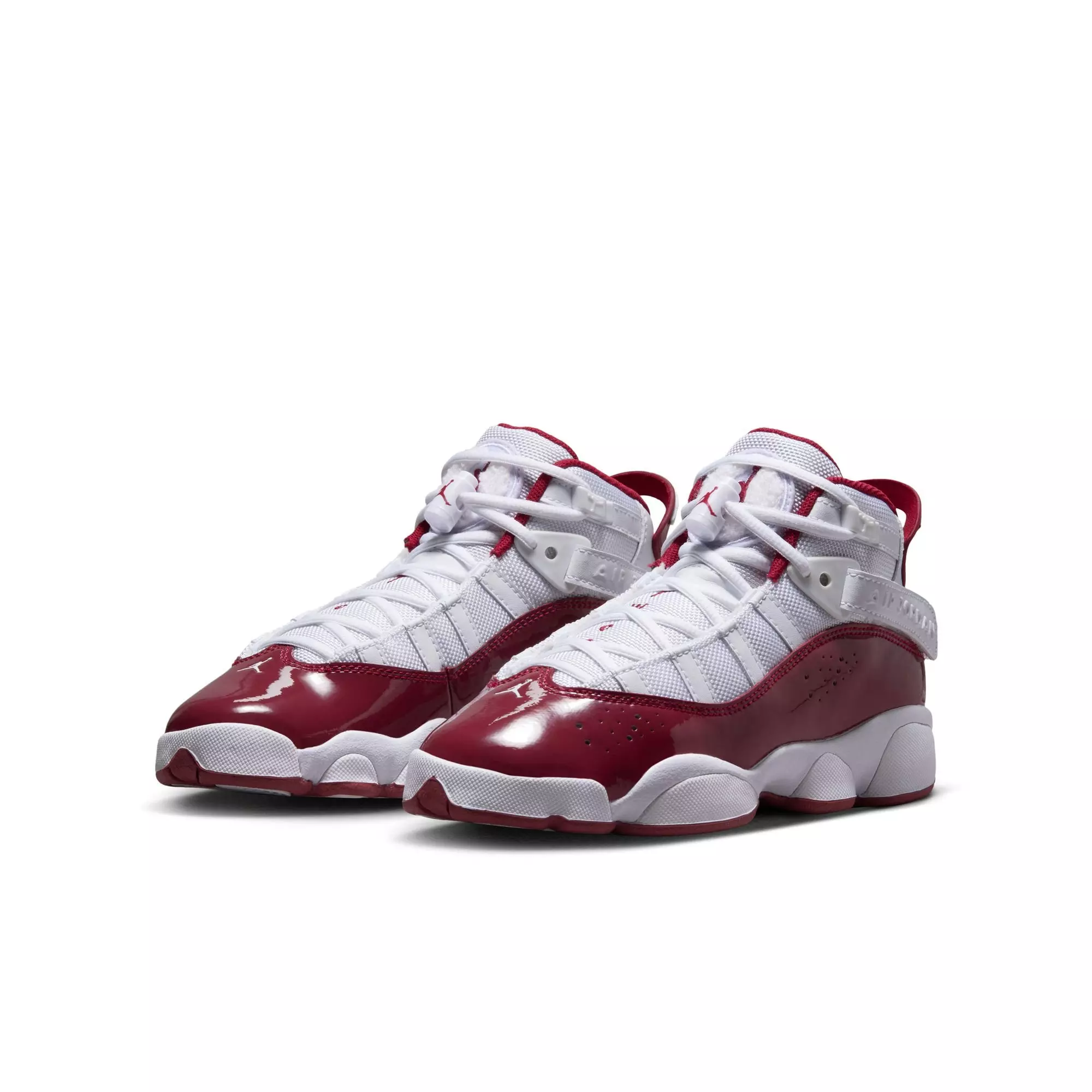 Jordan 6 Rings "White/Team Red" Grade School Boys' Shoe - WHITE/RED