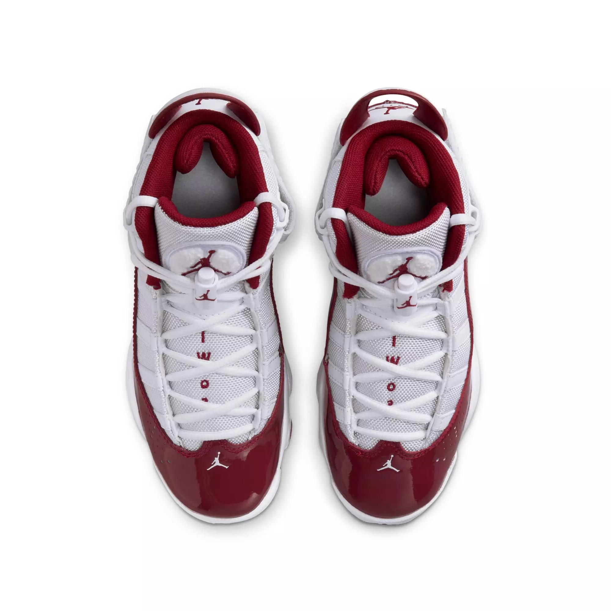 Jordan 6 Rings "White/Team Red" Grade School Boys' Shoe - WHITE/RED