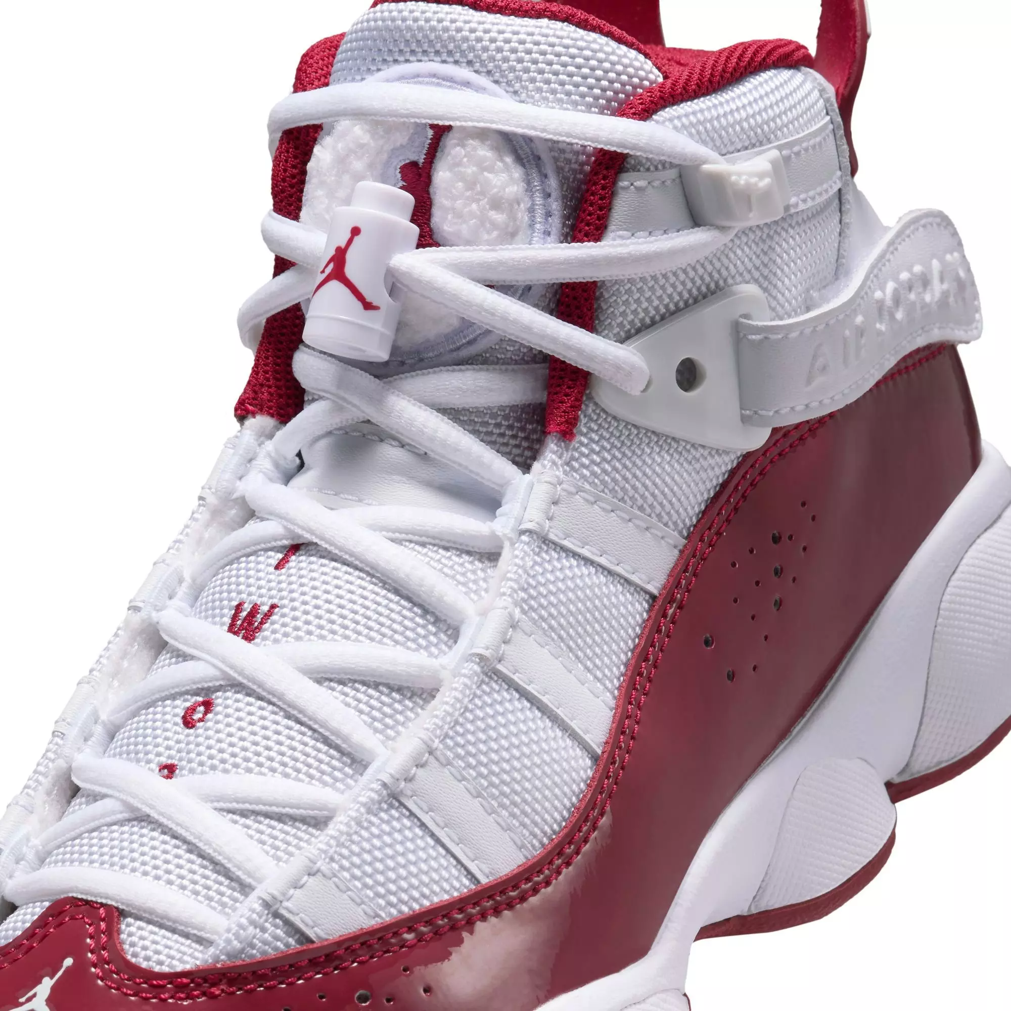 Jordan 6 Rings "White/Team Red" Grade School Boys' Shoe - WHITE/RED