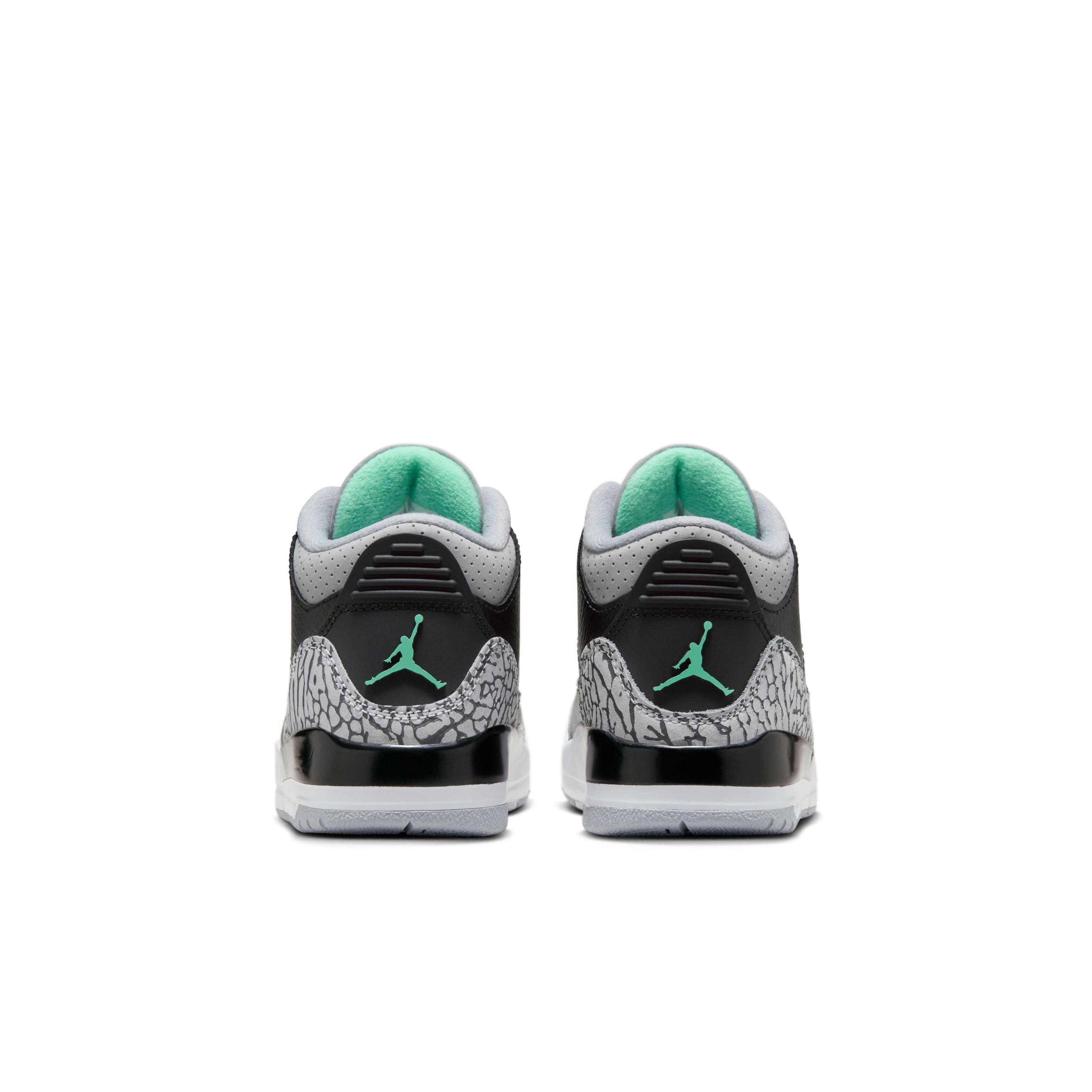 Jordan 3 Retro Preschool Kids' Green Glow Shoe