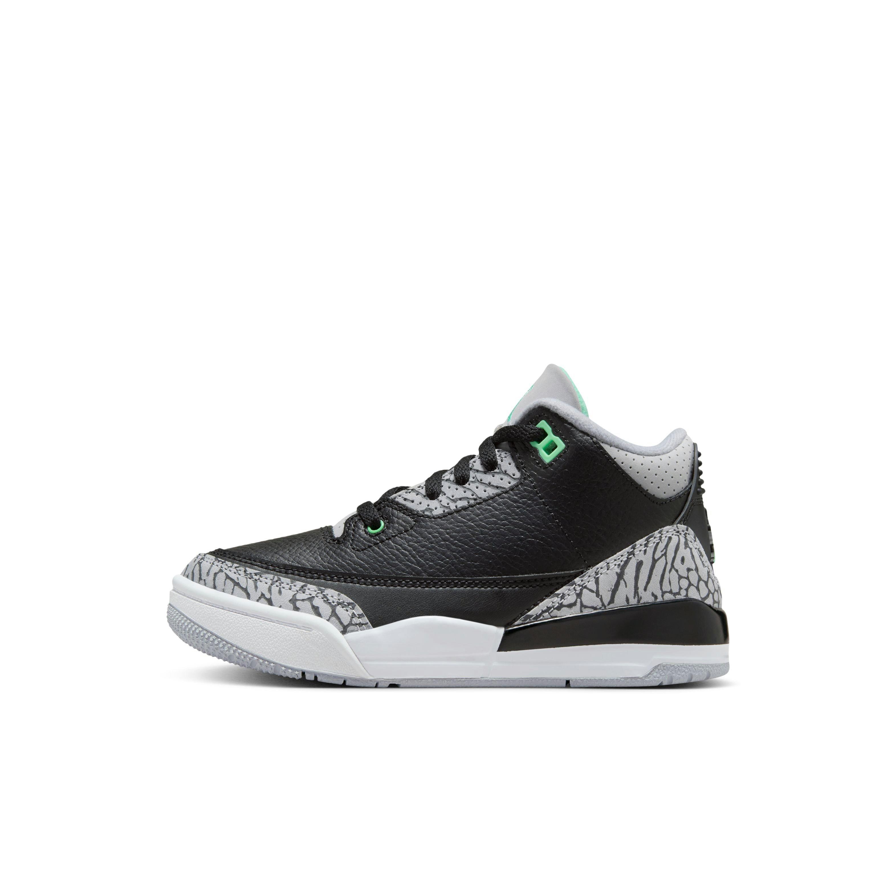 Jordan 3 Retro Preschool Kids' Green Glow Shoe