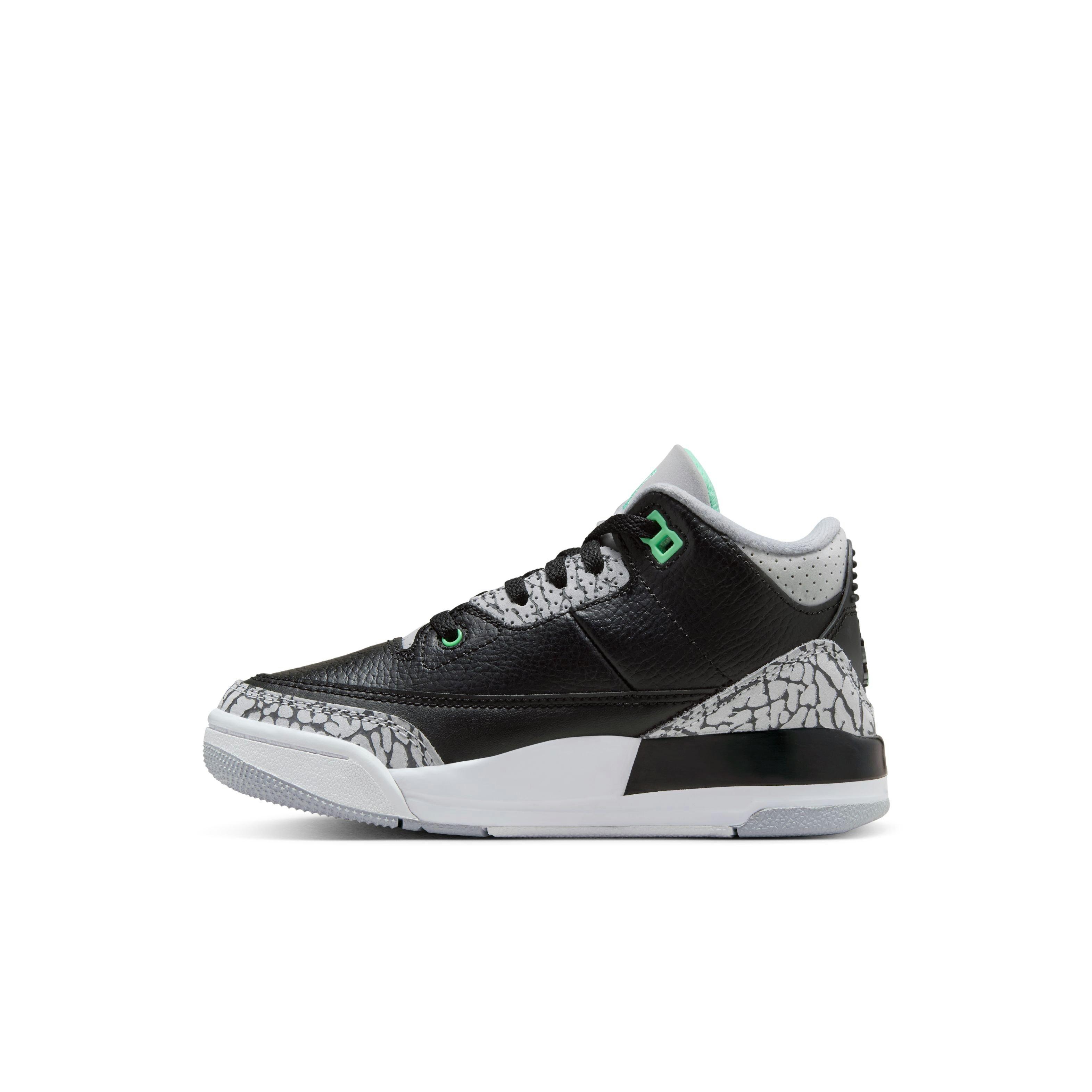 Jordan 3 Retro Preschool Kids' Green Glow Shoe