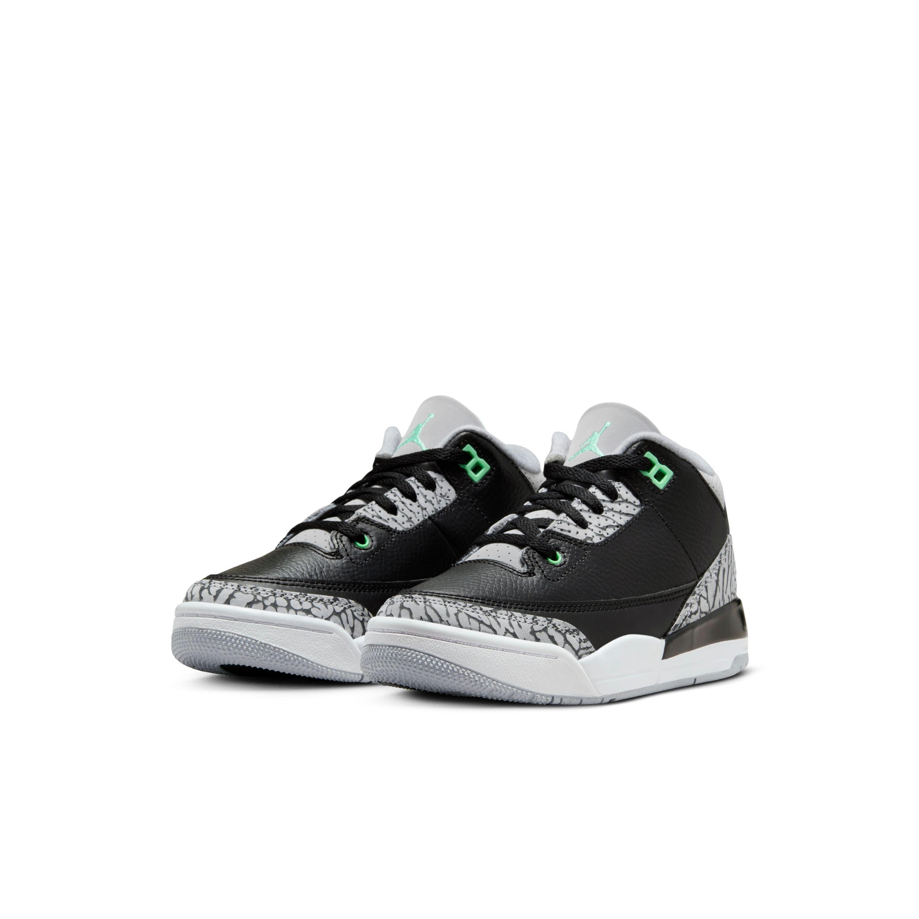 Jordan 3 Retro Preschool Kids' Green Glow Shoe