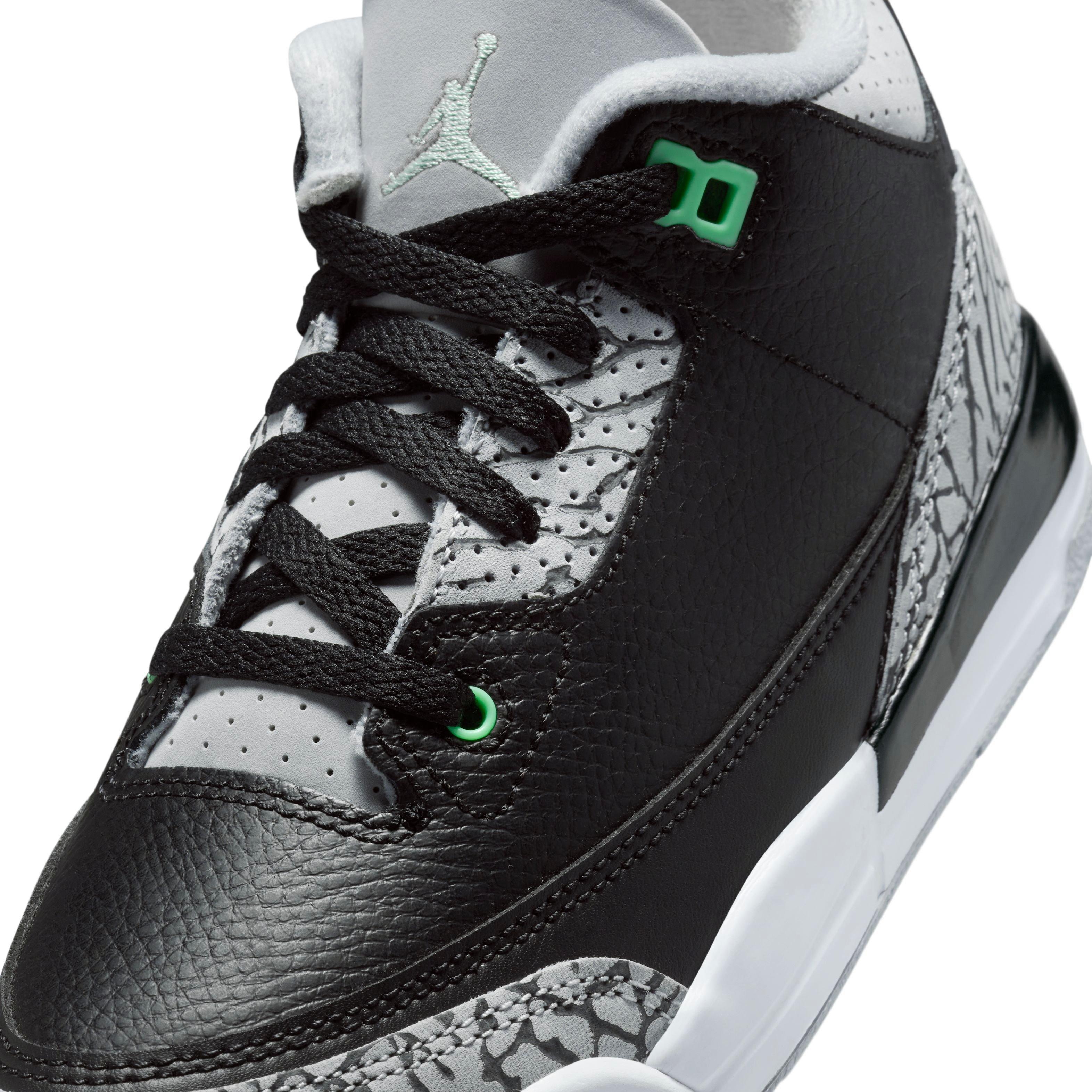 Jordan 3 Retro Preschool Kids' Green Glow Shoe