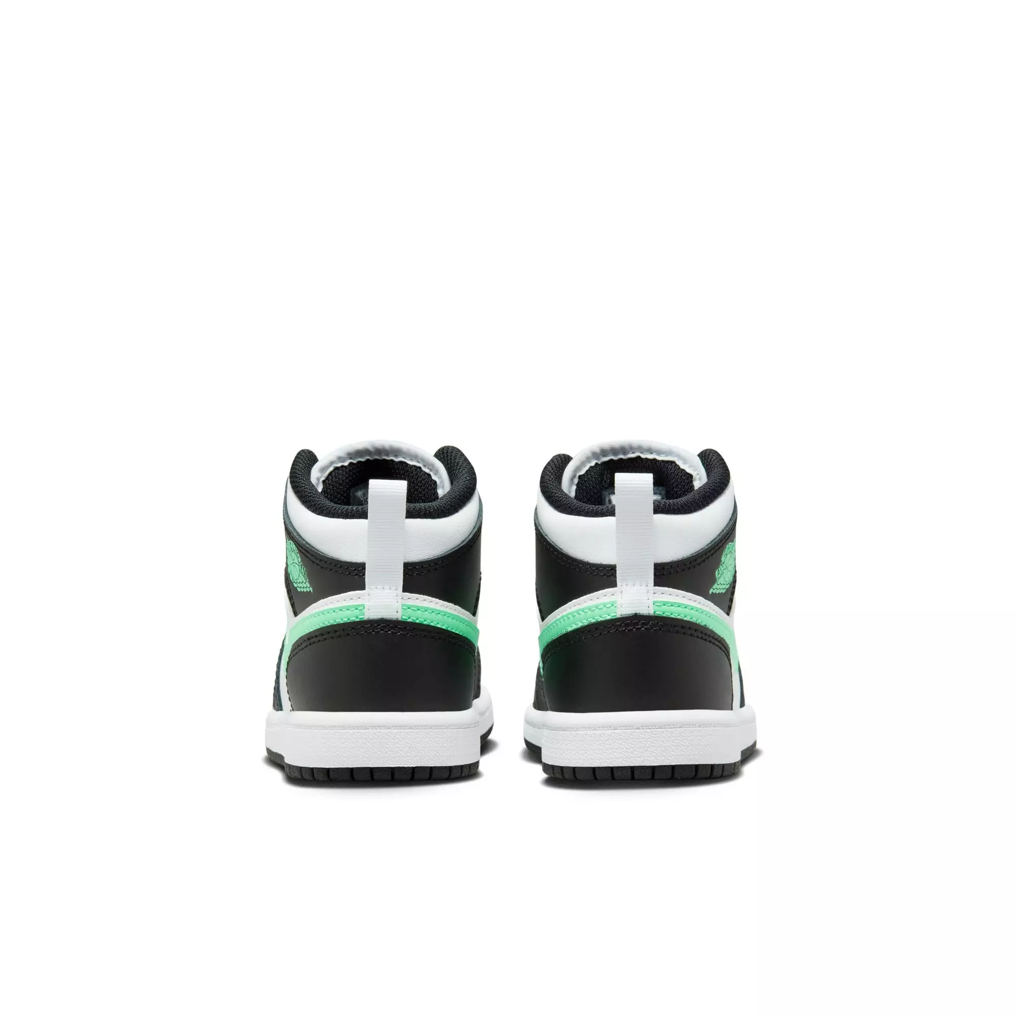 Jordan 1 Mid "White/Green Glow/Black" Preschool Boys' Shoe - WHITE/BLACK/GREEN