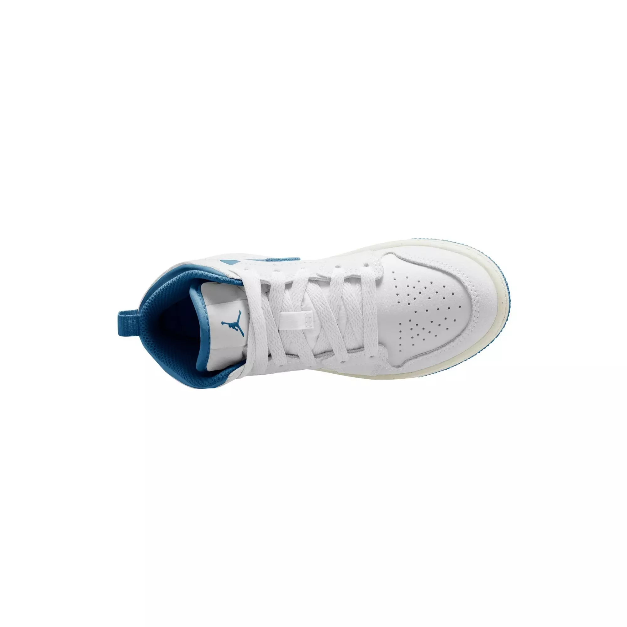 Jordan 1 Mid SE "White/Industrial Blue/Sail" Preschool Boys' Shoe - WHITE/BLUE