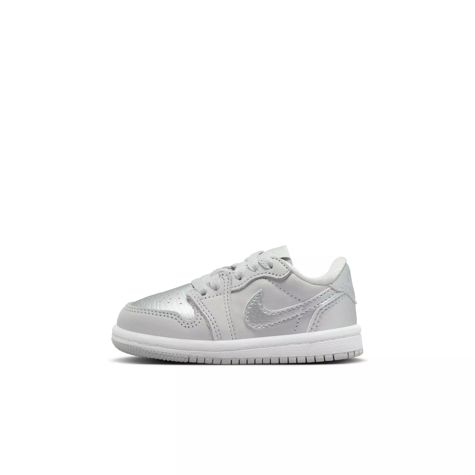 Jordan 1 Retro Low OG "Metallic Silver" Toddler Kids' Shoe - NEUTRAL GREY/METALLIC SILVER/WHITE