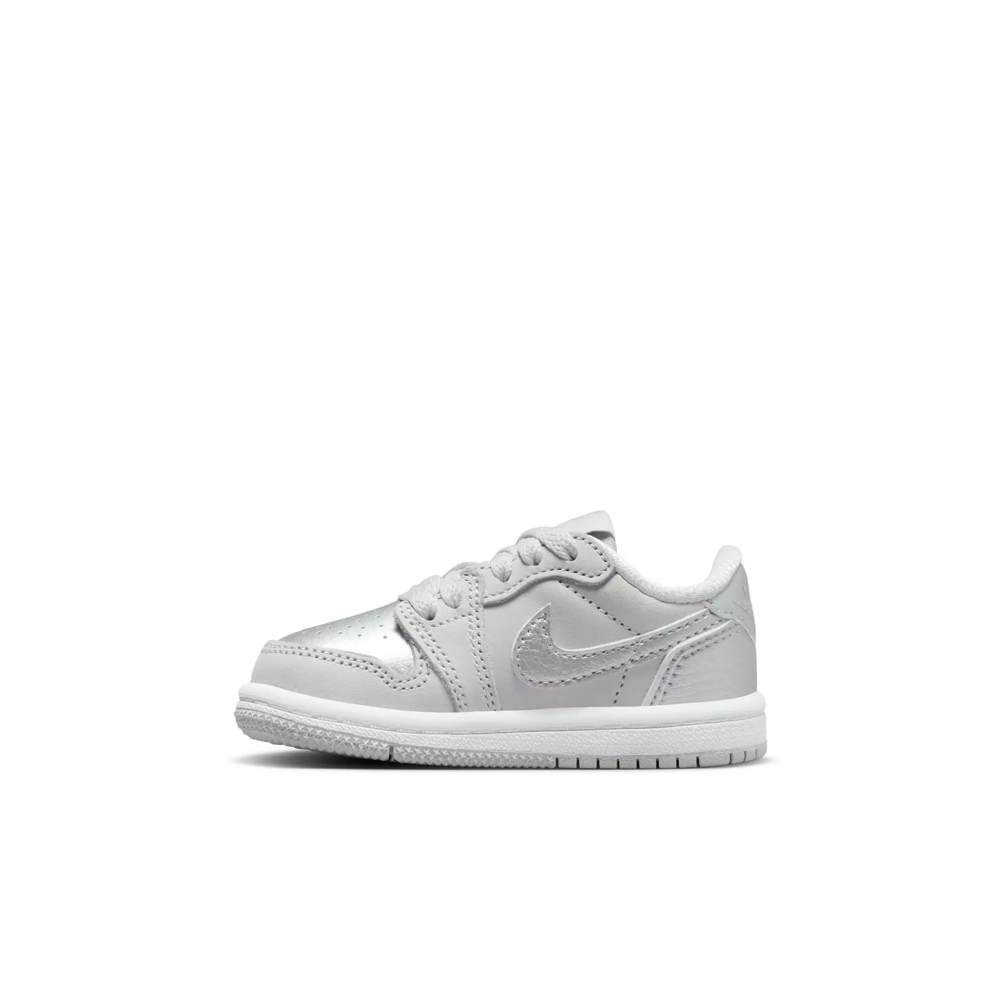 Jordan 1 Retro Low OG "Metallic Silver" Toddler Kids' Shoe - NEUTRAL GREY/METALLIC SILVER/WHITE