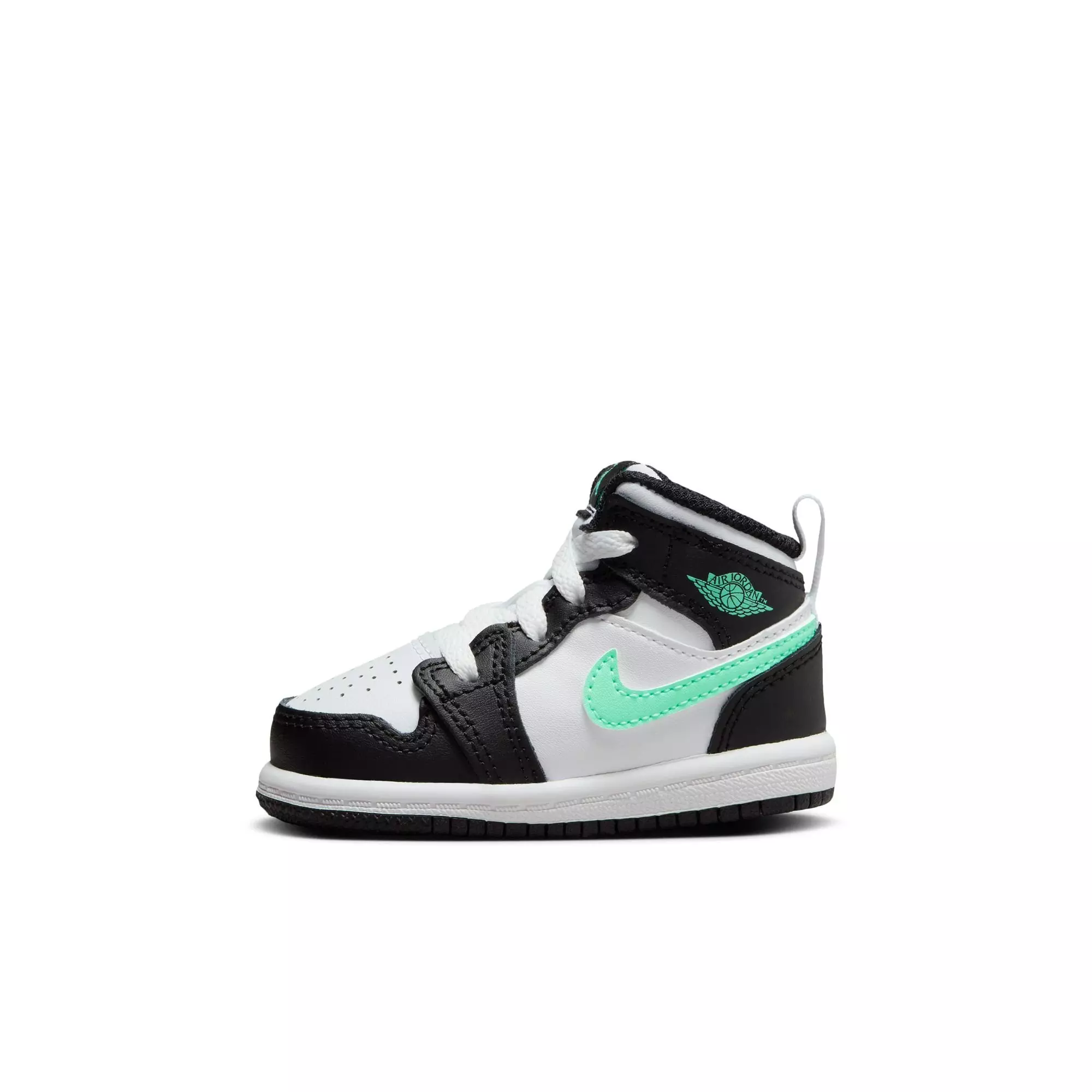 Jordan 1 Mid "White/Green Glow/Black" Toddler Boys' Shoe - WHITE/BLACK/GREEN