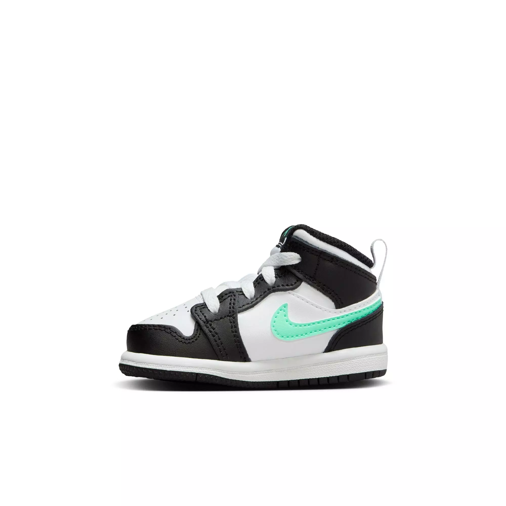 Jordan 1 Mid "White/Green Glow/Black" Toddler Boys' Shoe - WHITE/BLACK/GREEN