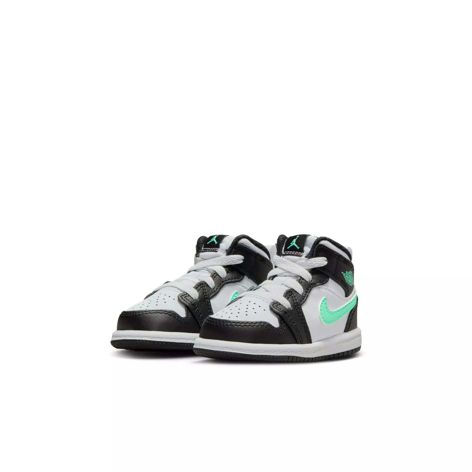 Jordan 1 Mid "White/Green Glow/Black" Toddler Boys' Shoe - WHITE/BLACK/GREEN