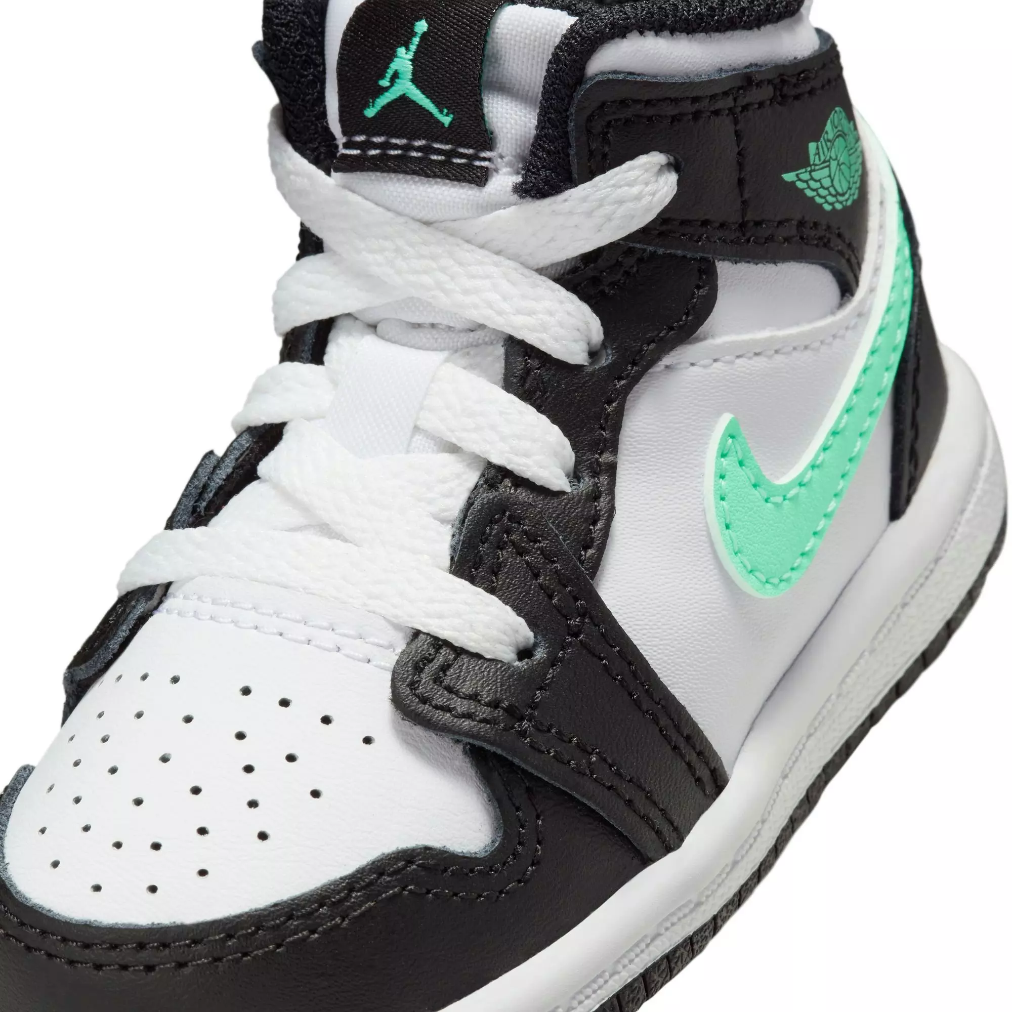 Jordan 1 Mid "White/Green Glow/Black" Toddler Boys' Shoe - WHITE/BLACK/GREEN