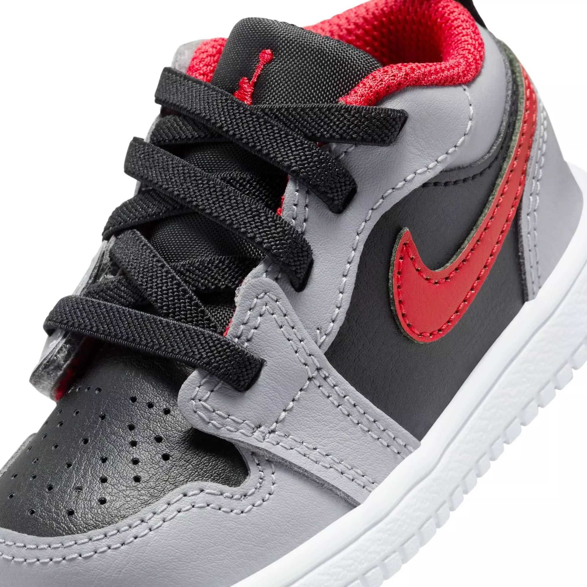 Jordan 1 Low Alt "Black/Fire Red/Cement Grey/White" Toddler Boys' Shoe - GREY/BLACK/RED