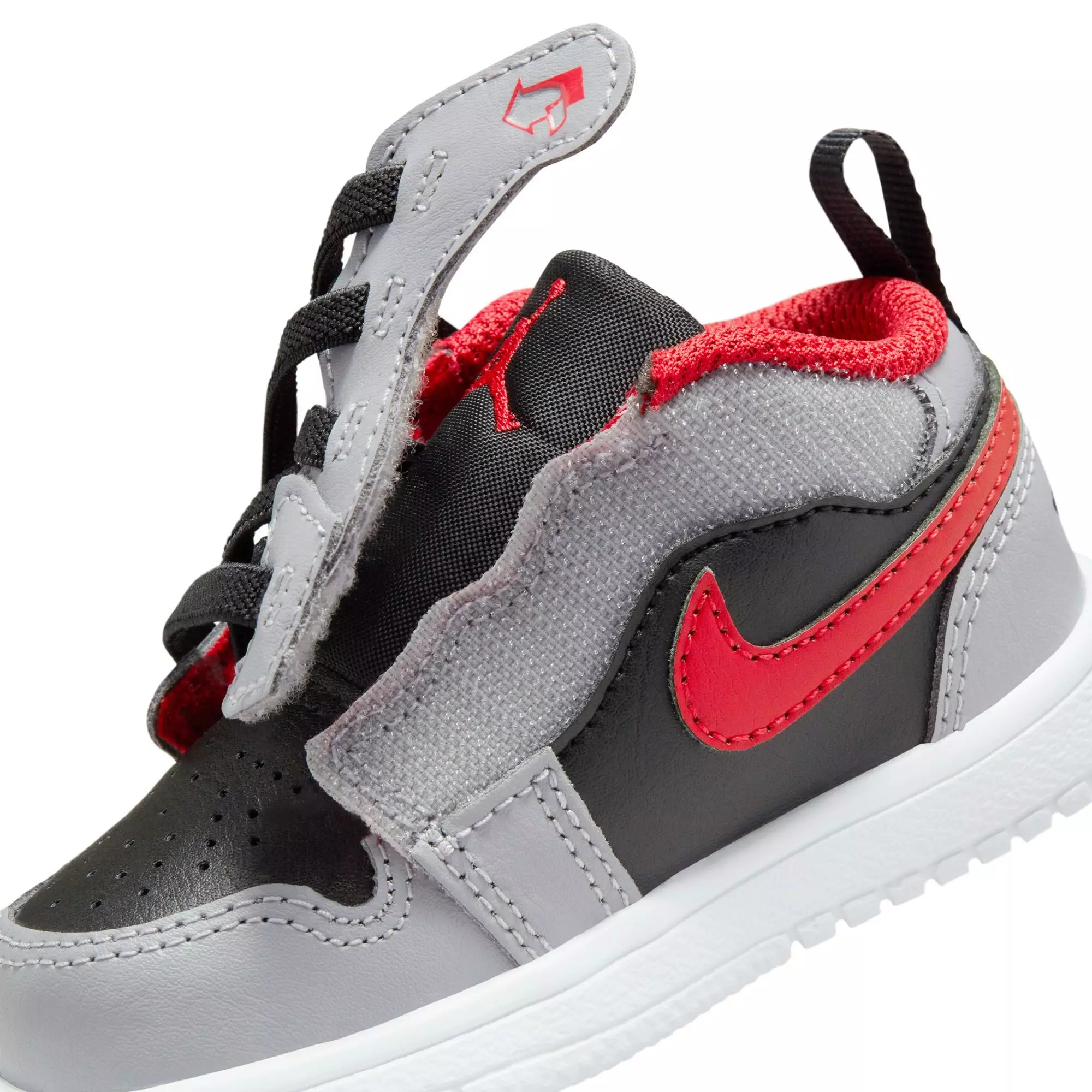 Jordan 1 Low Alt "Black/Fire Red/Cement Grey/White" Toddler Boys' Shoe - GREY/BLACK/RED