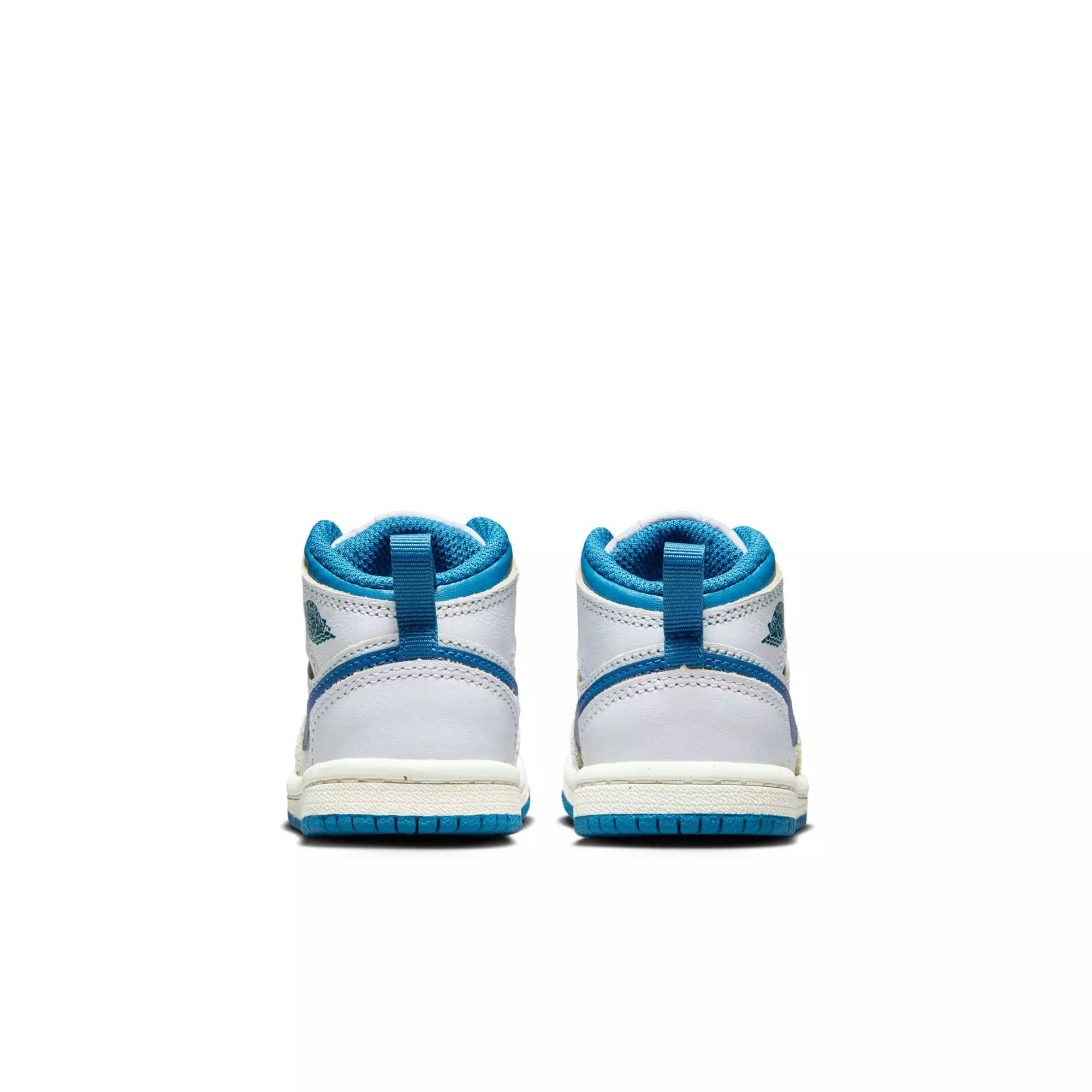 Jordan 1 Mid "White/Industrial Blue/Sail" Toddler Boys' Shoe - WHITE/BLUE
