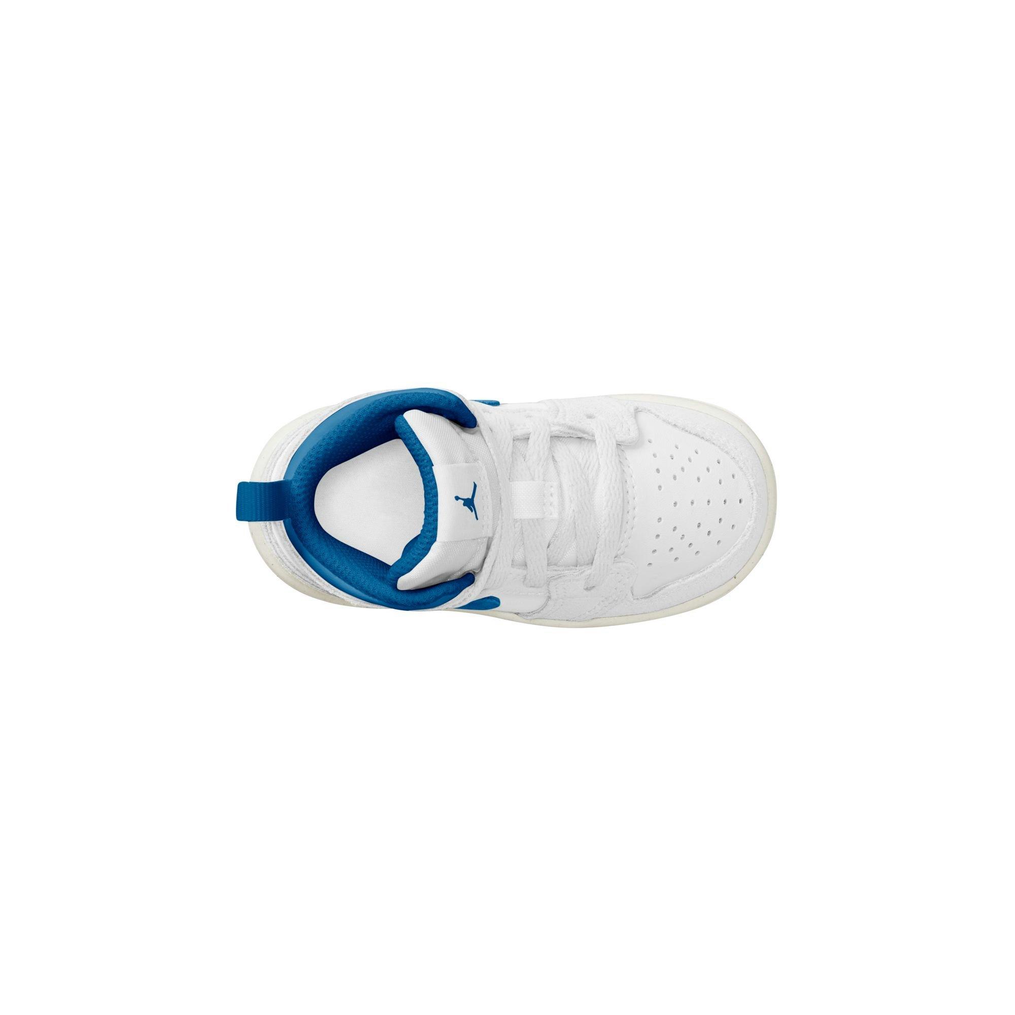 Jordan 1 Mid "White/Industrial Blue/Sail" Toddler Boys' Shoe