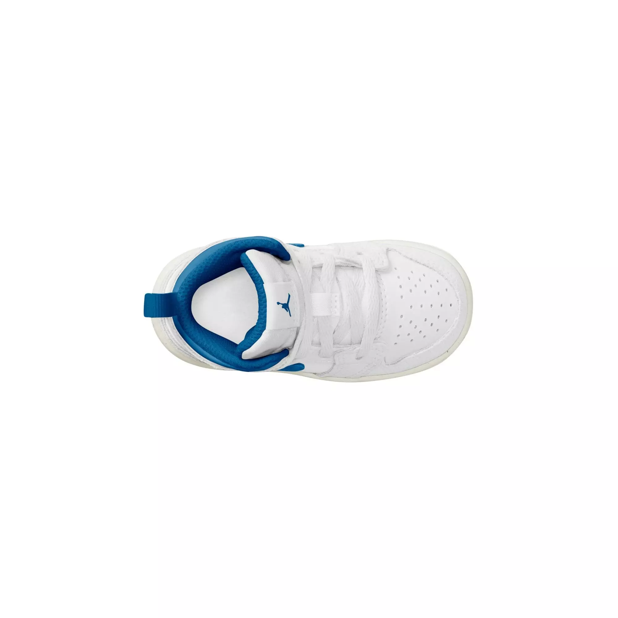 Jordan 1 Mid "White/Industrial Blue/Sail" Toddler Boys' Shoe - WHITE/BLUE