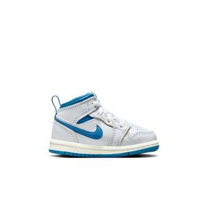 Jordan 1 Mid "White/Industrial Blue/Sail" Toddler Boys' Shoe